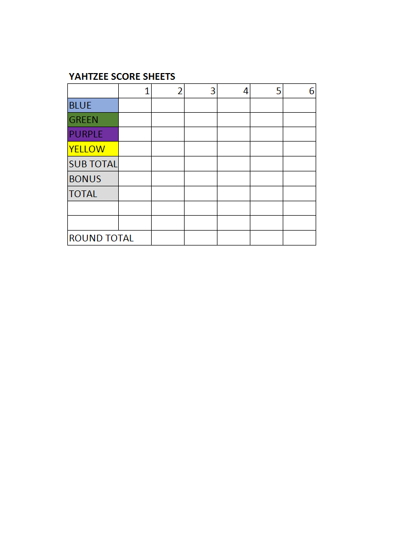 dice games yahtzee scorecard plantilla imagen principal