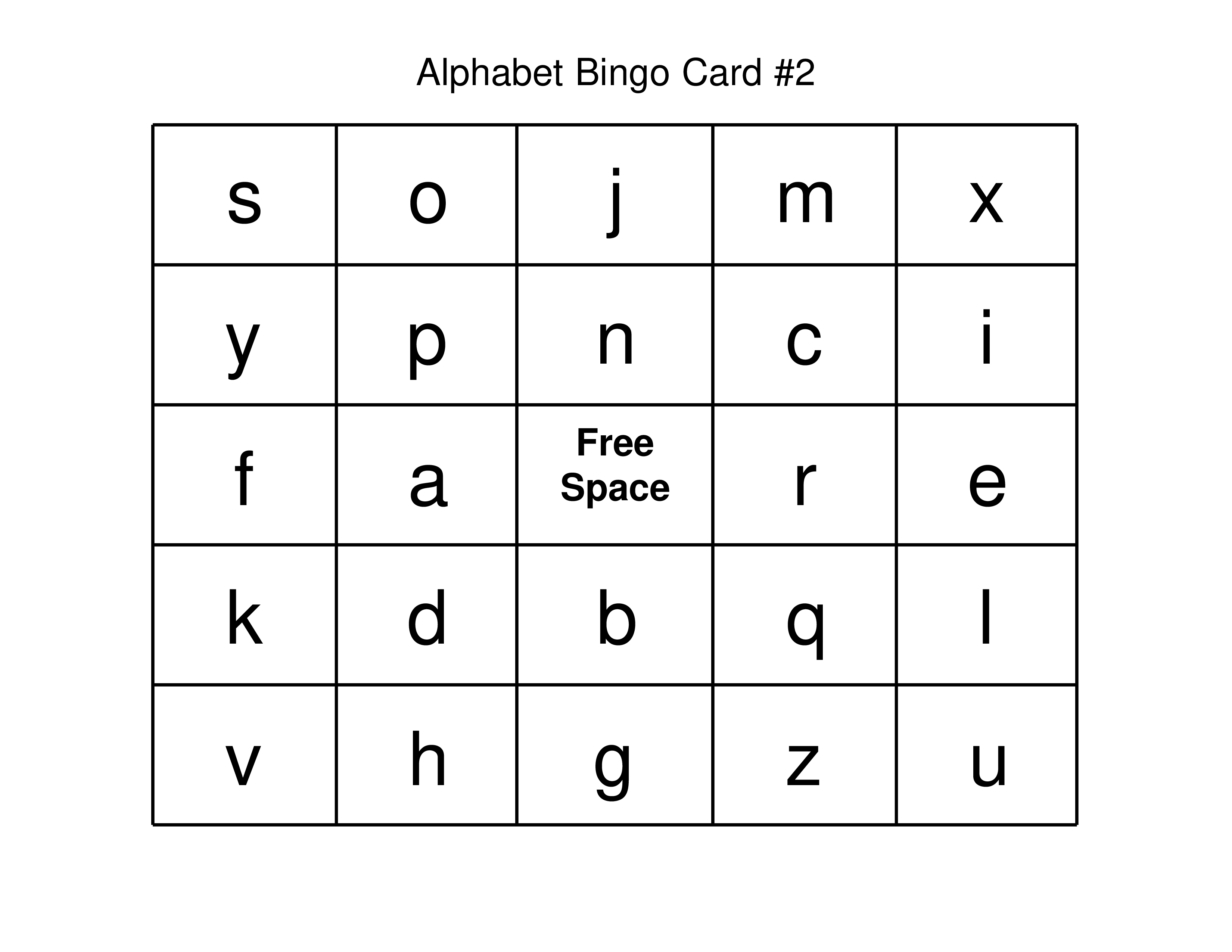 Gratis Alphabet Bingo