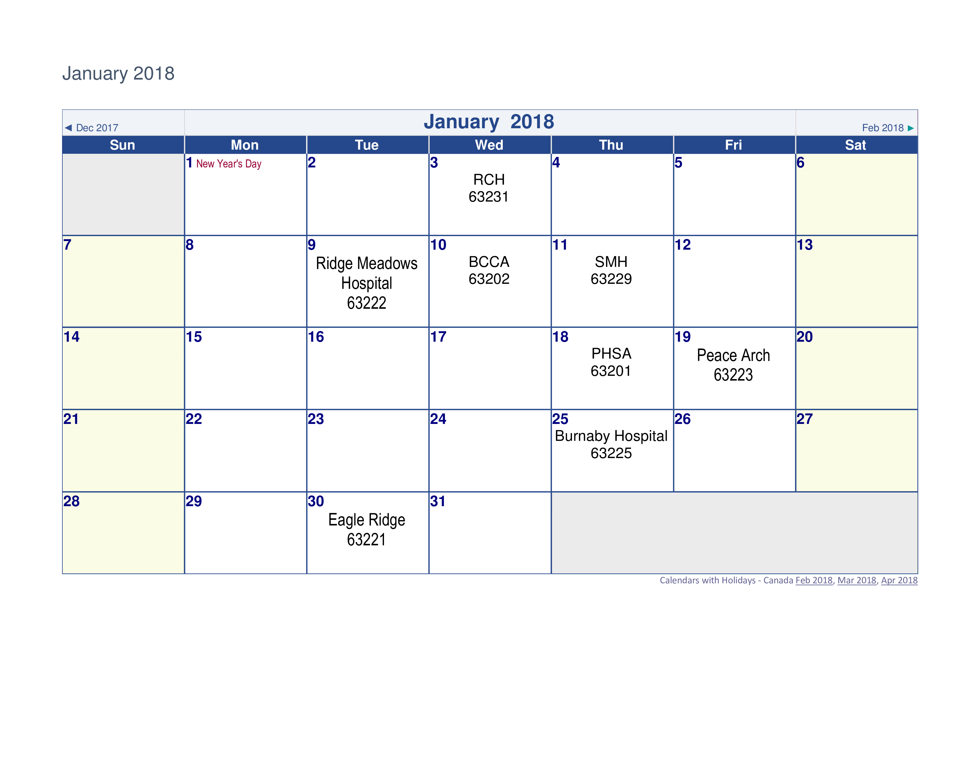 monthly calendar 2018 plantilla imagen principal