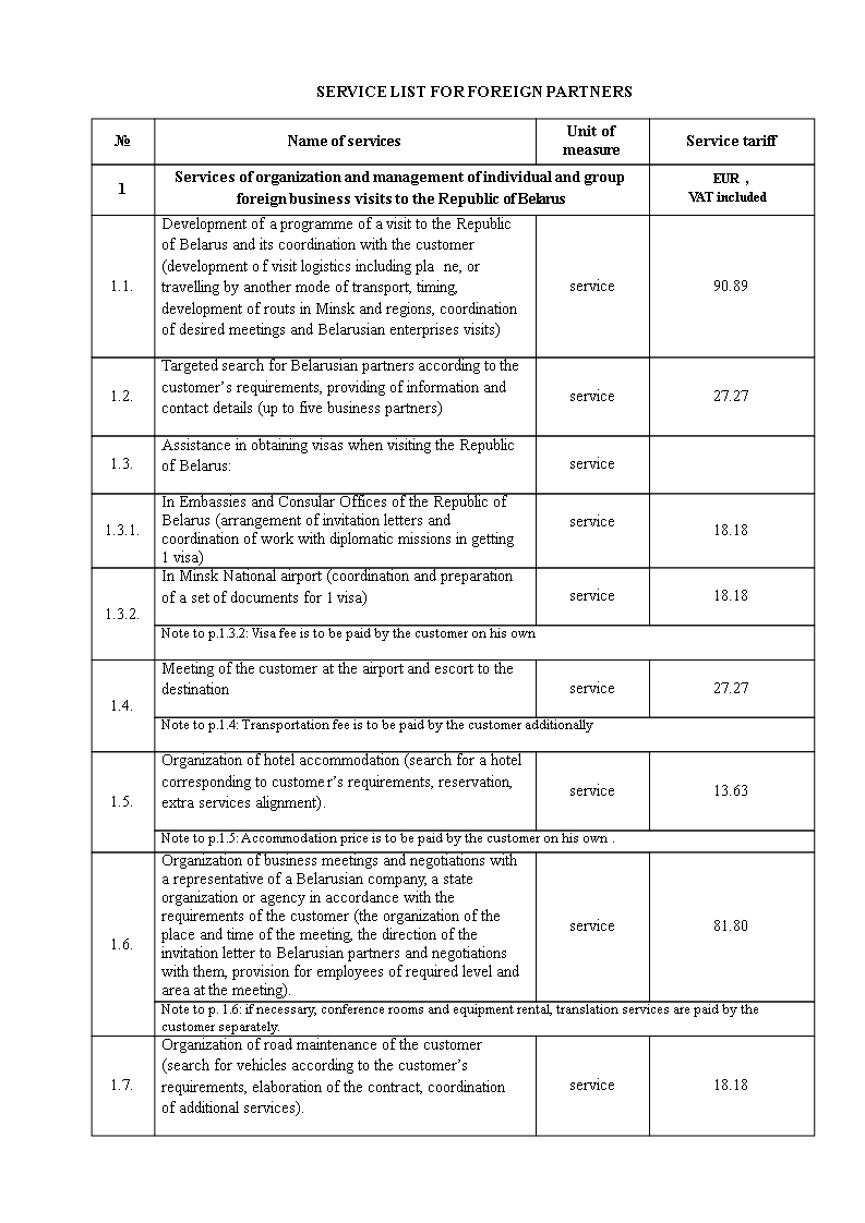 service list for foreign partners plantilla imagen principal