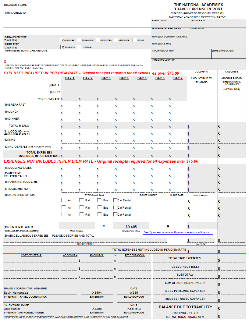 travel expense report template edit voorbeeld afbeelding 