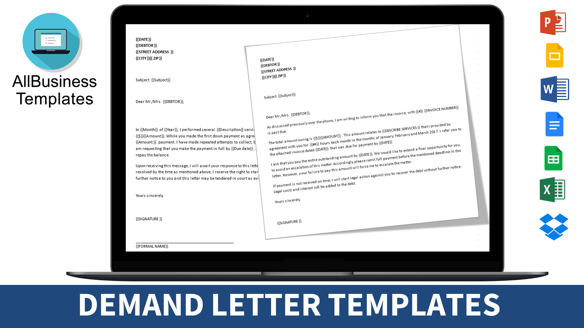 demand letter sample modèles