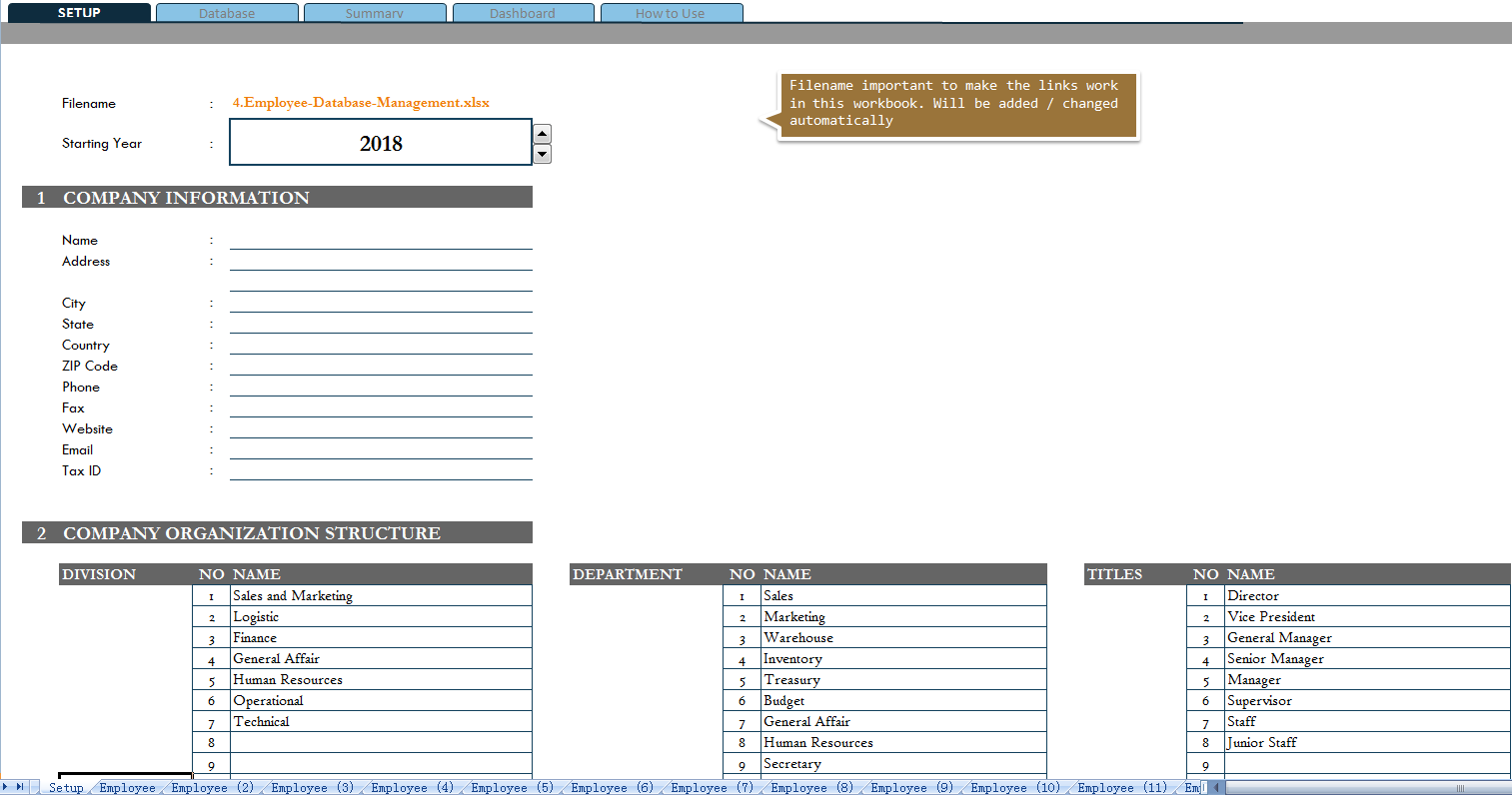 employee database management modèles