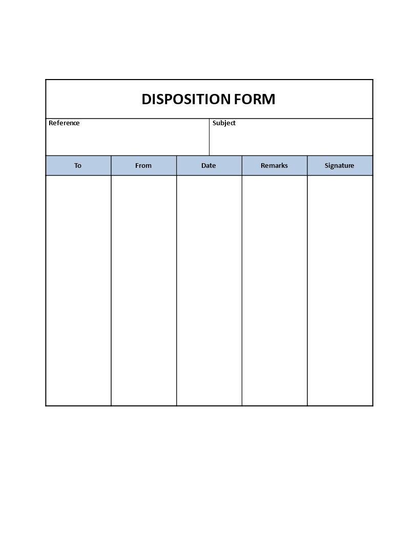 disposition form model template