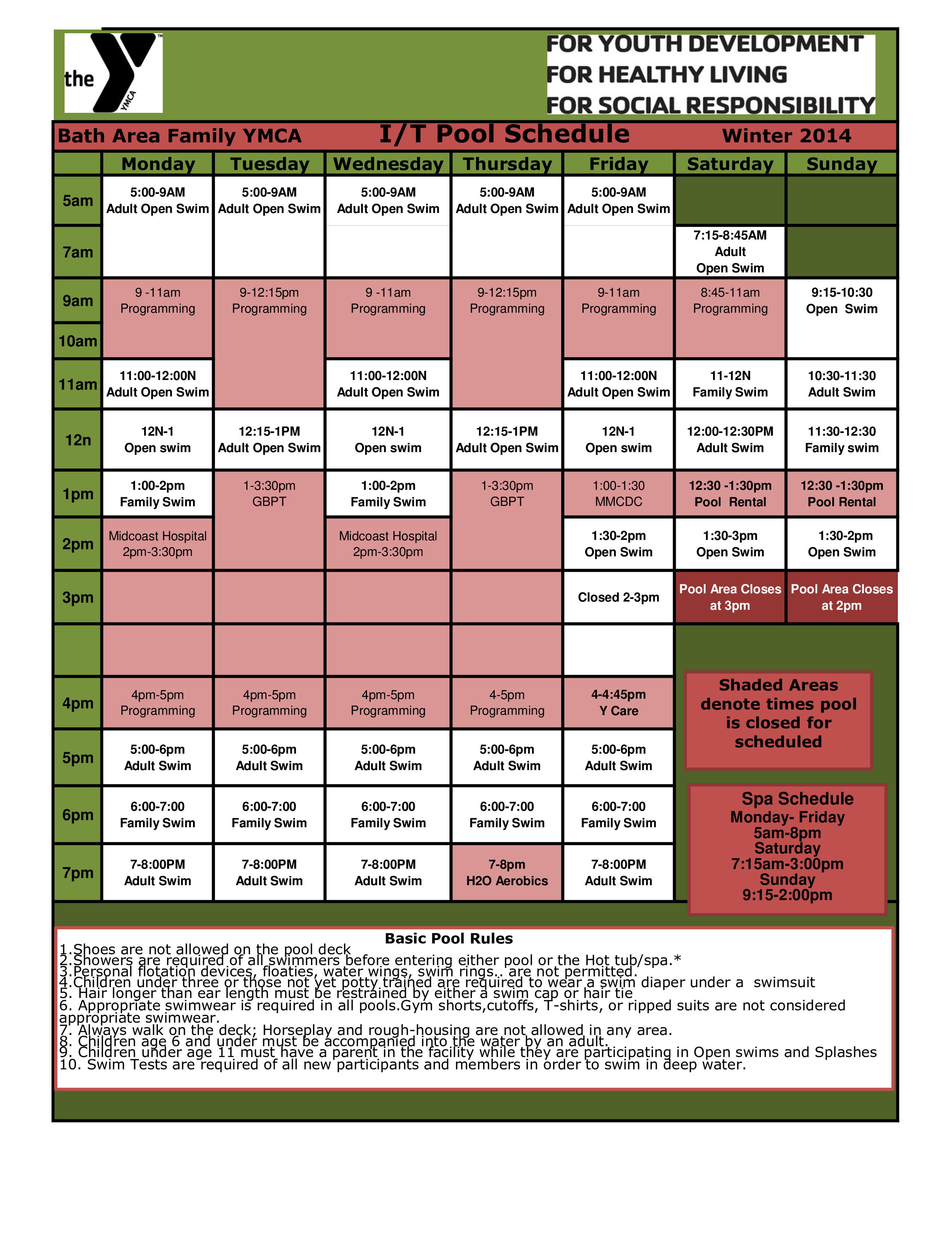 Printable Therapy Opening Schedule 模板