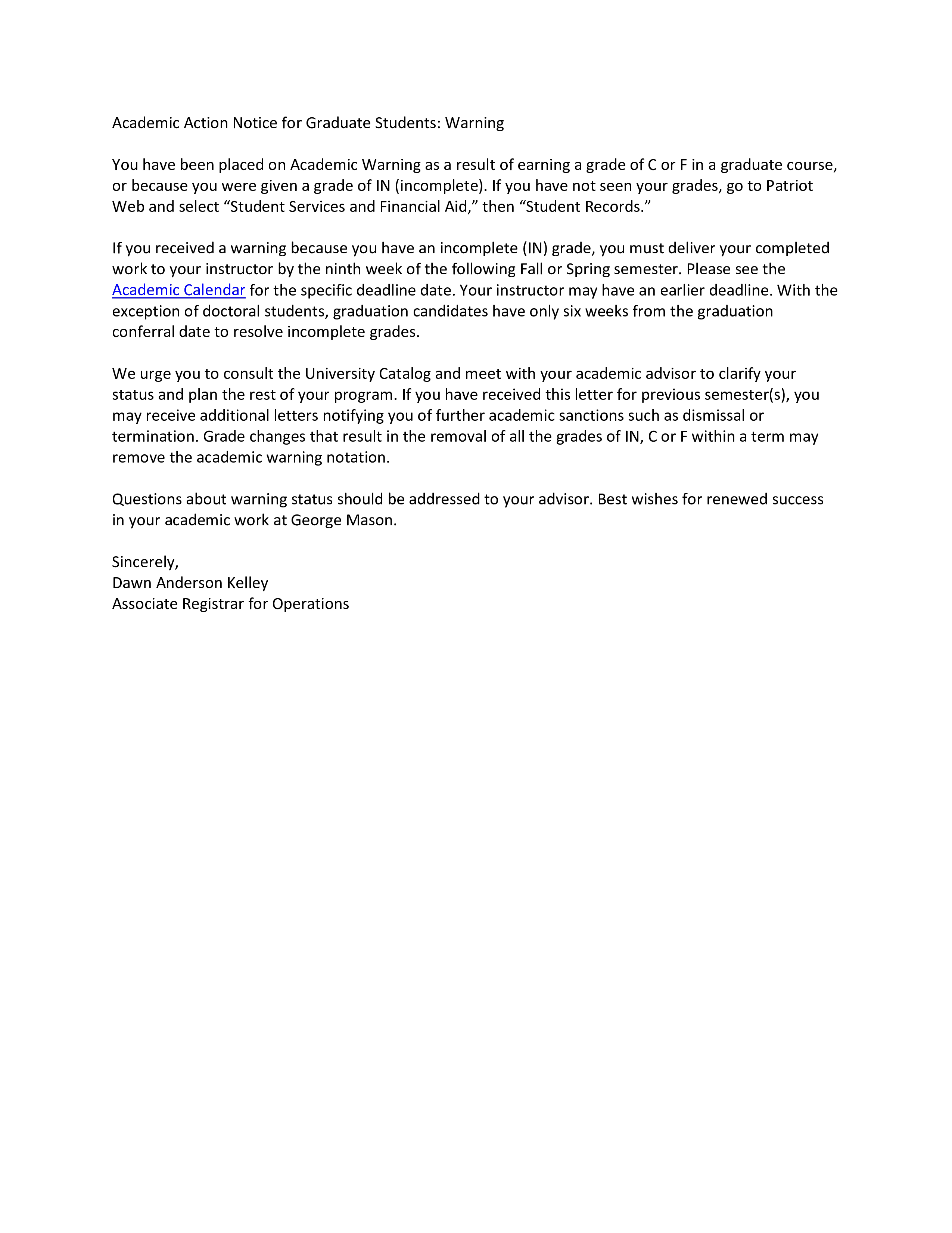 Graduate Students Warning main image