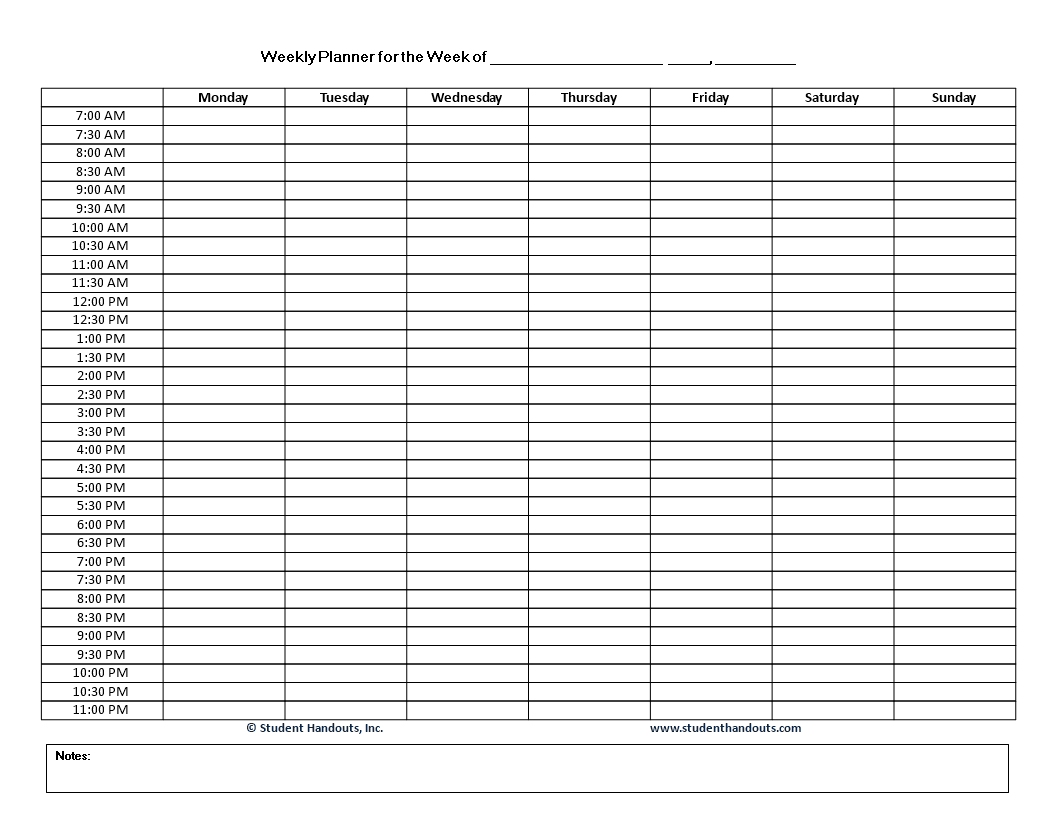 daily organizer planner for staff and employee modèles