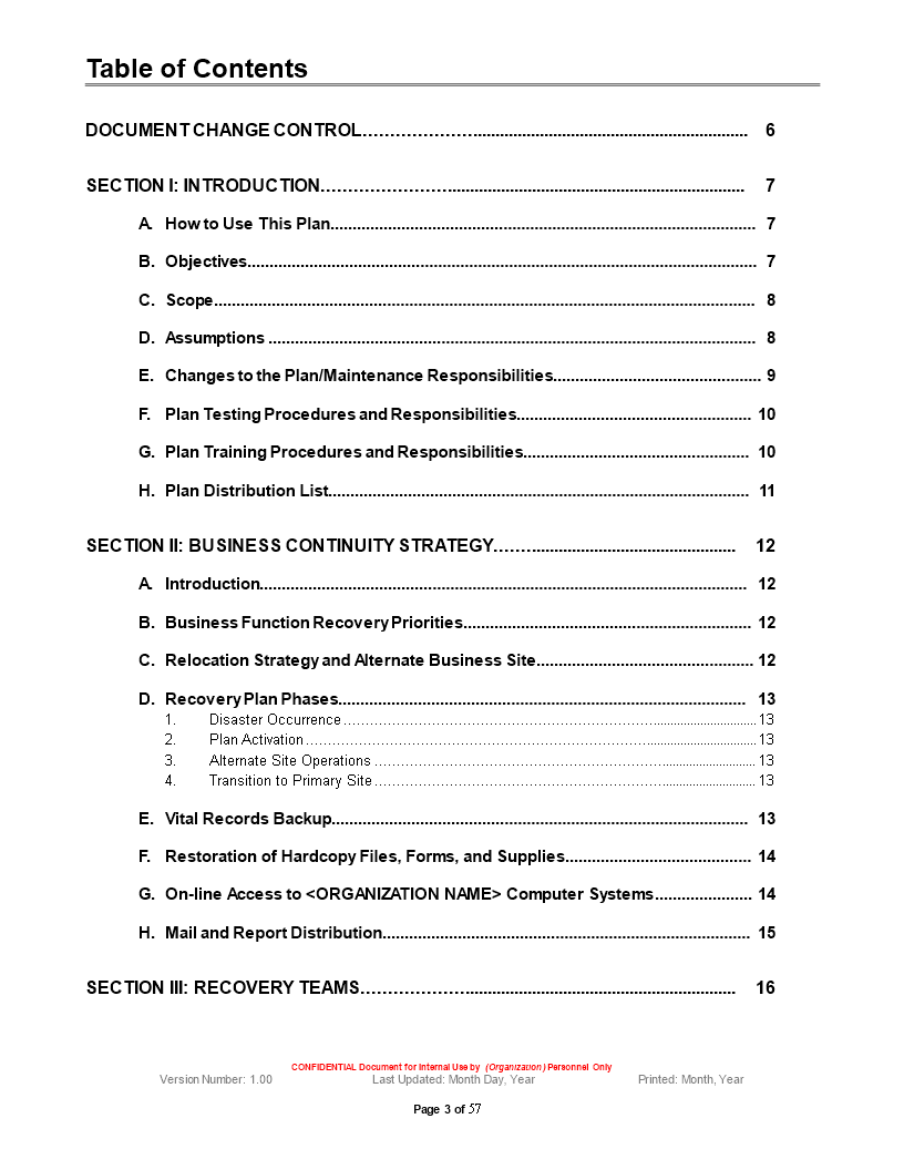 Small Firm Business Continuity Plan Template (BCP) 模板