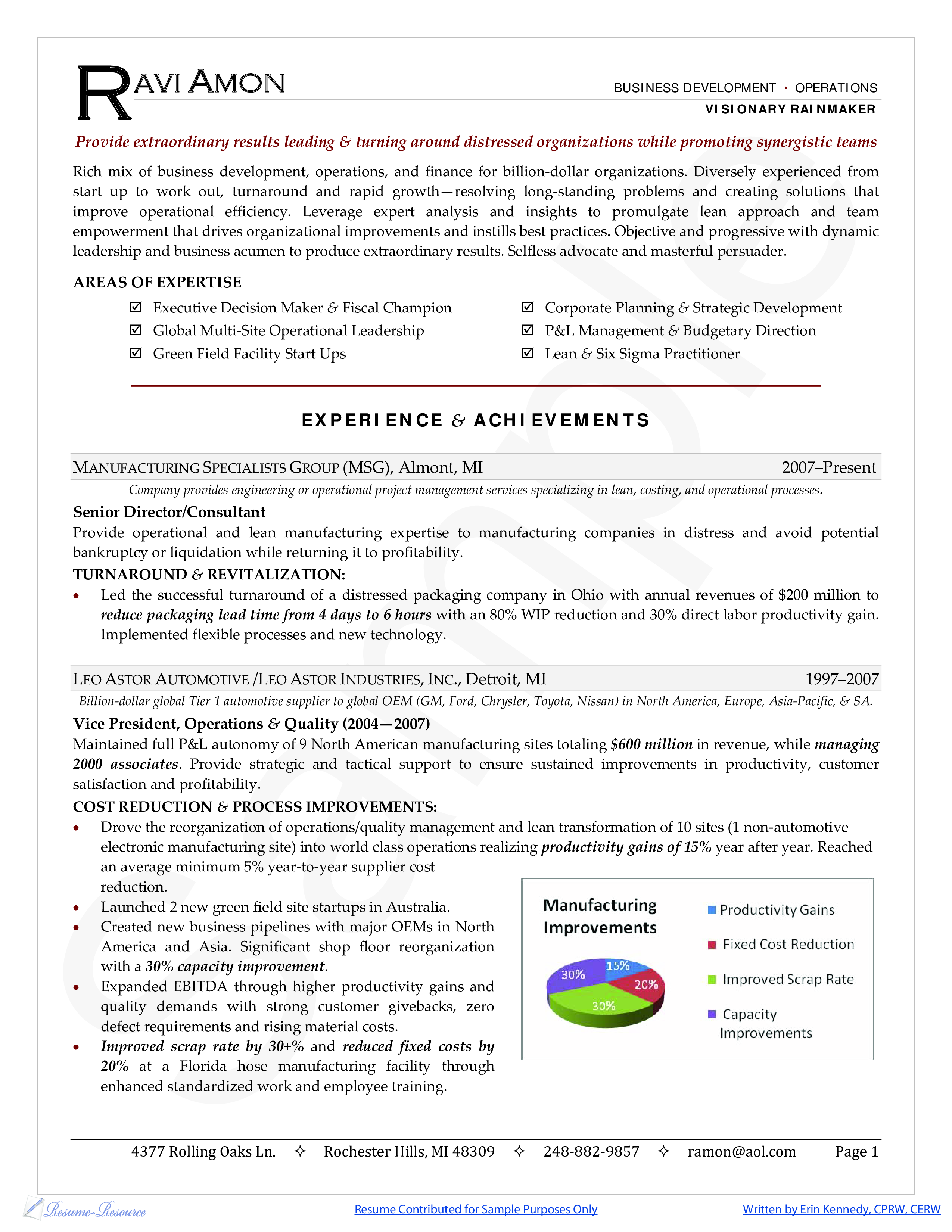 Business Development Manager Resume 模板