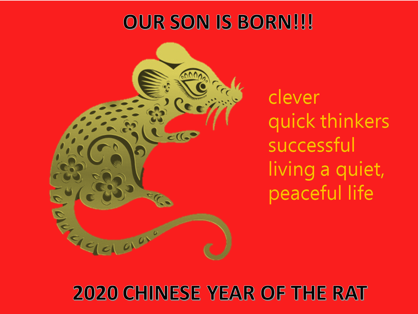 year of the rat poster son is born Hauptschablonenbild