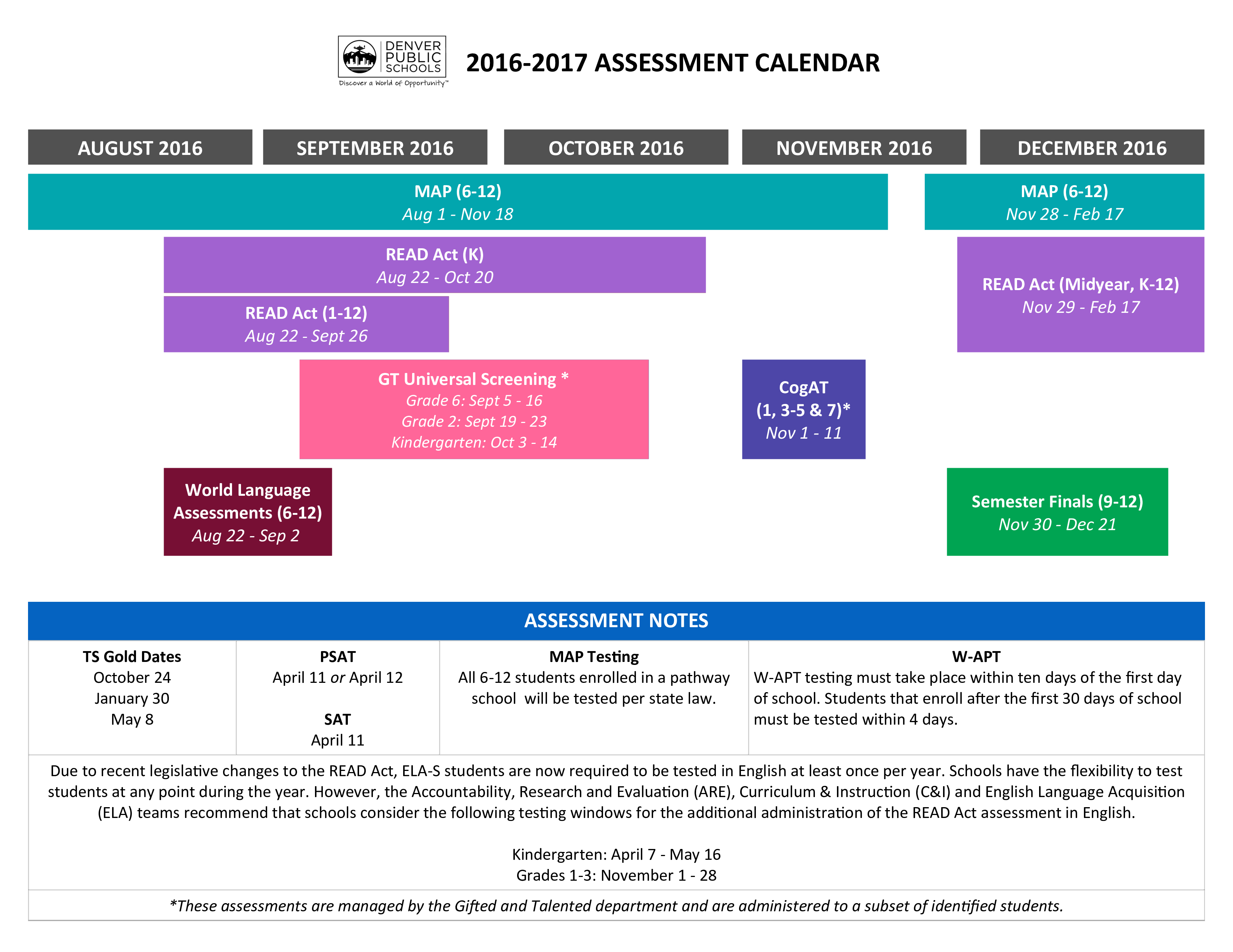 school assessment calendar modèles