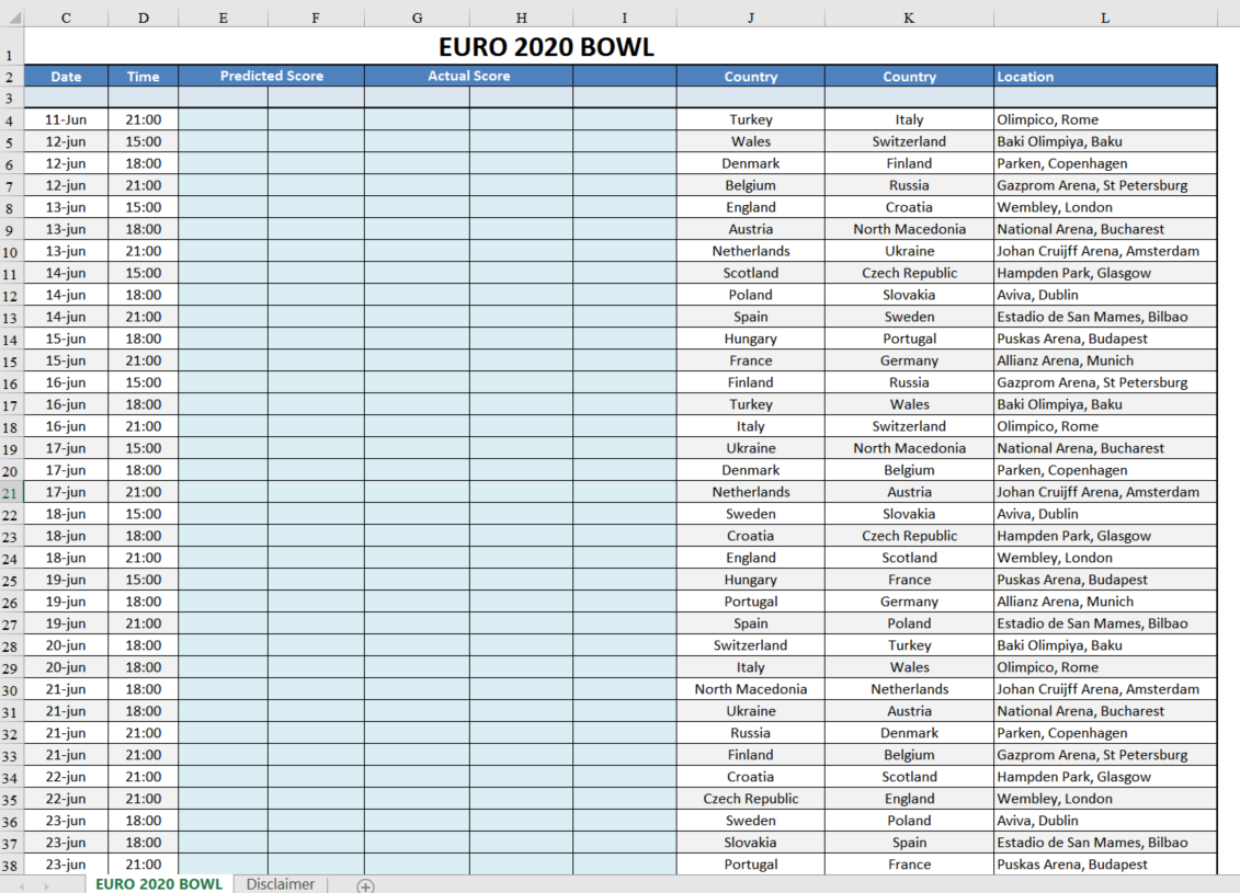 Printable Bowl Schedule With Records