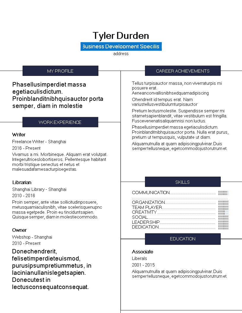 creative resume freelancer template