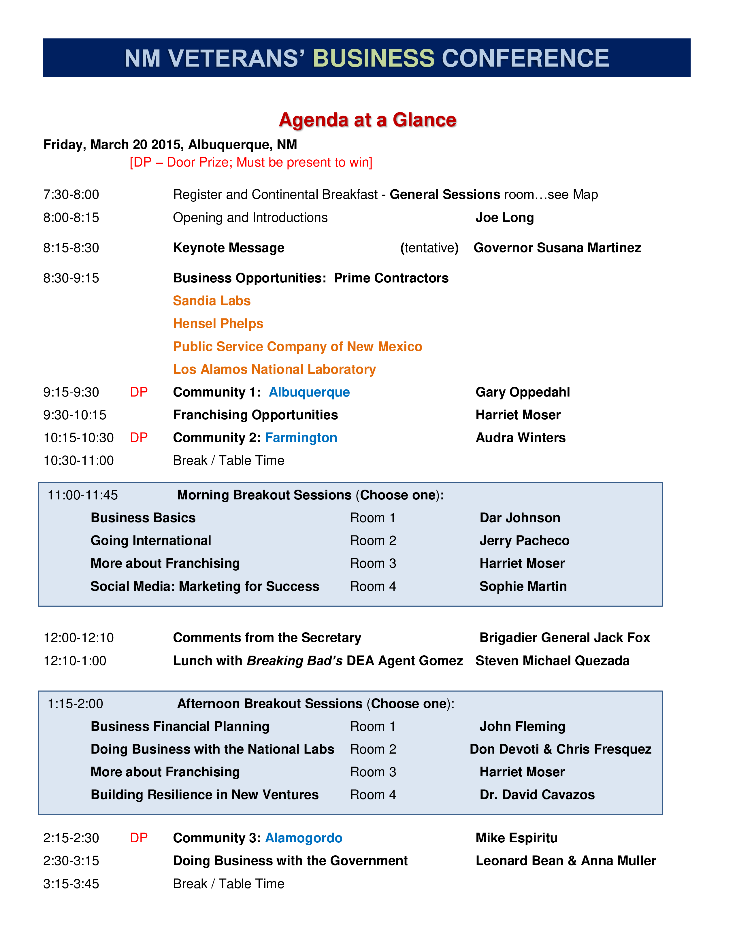 Business Conference Agenda Templates at