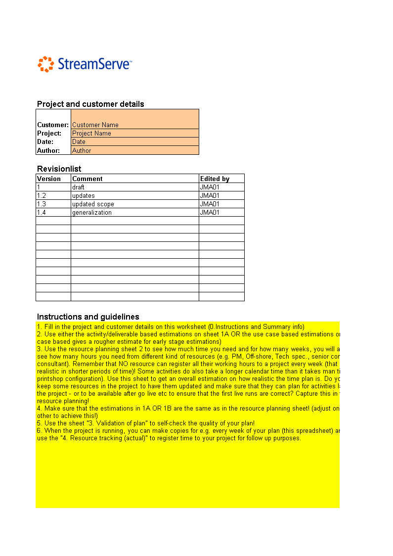 excel project task management template