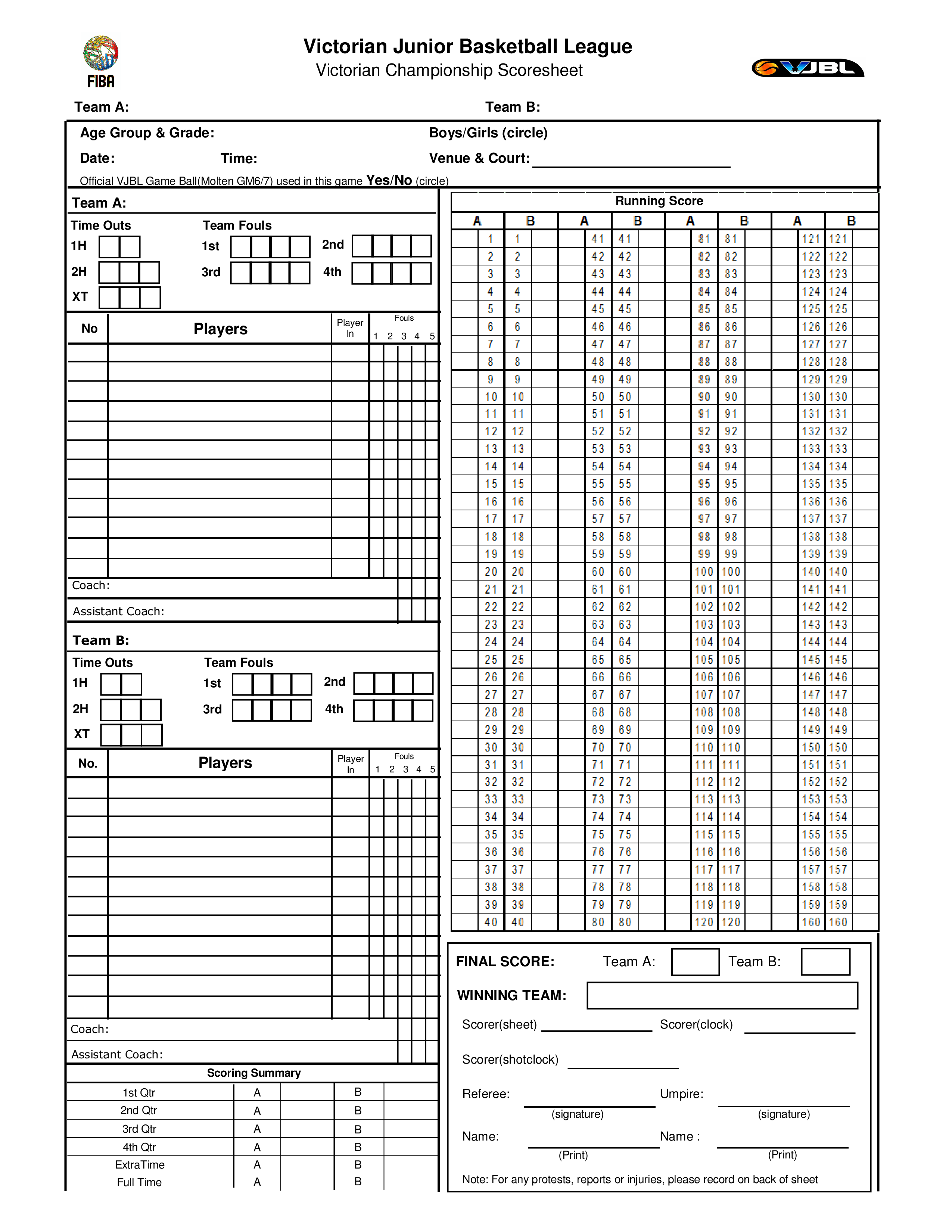 Basketball Scorebook Printable Customize And Print