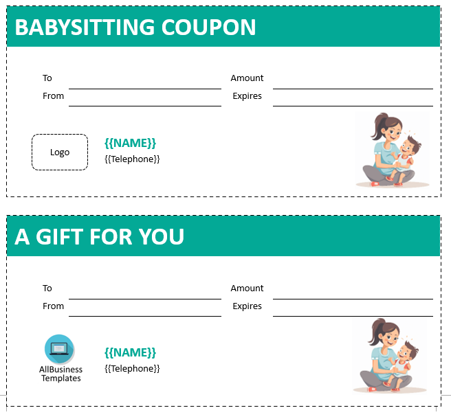 babysitting coupon template template