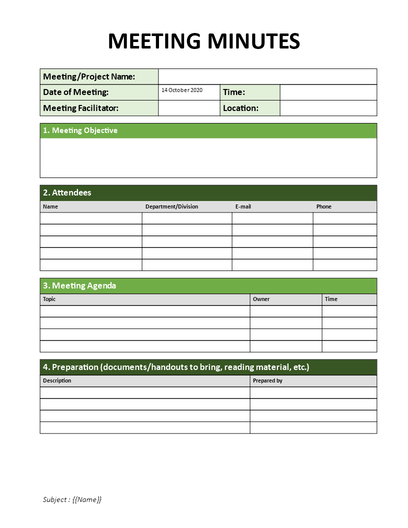 Minutes Of Meeting Example Templates At Allbusinesstemplates