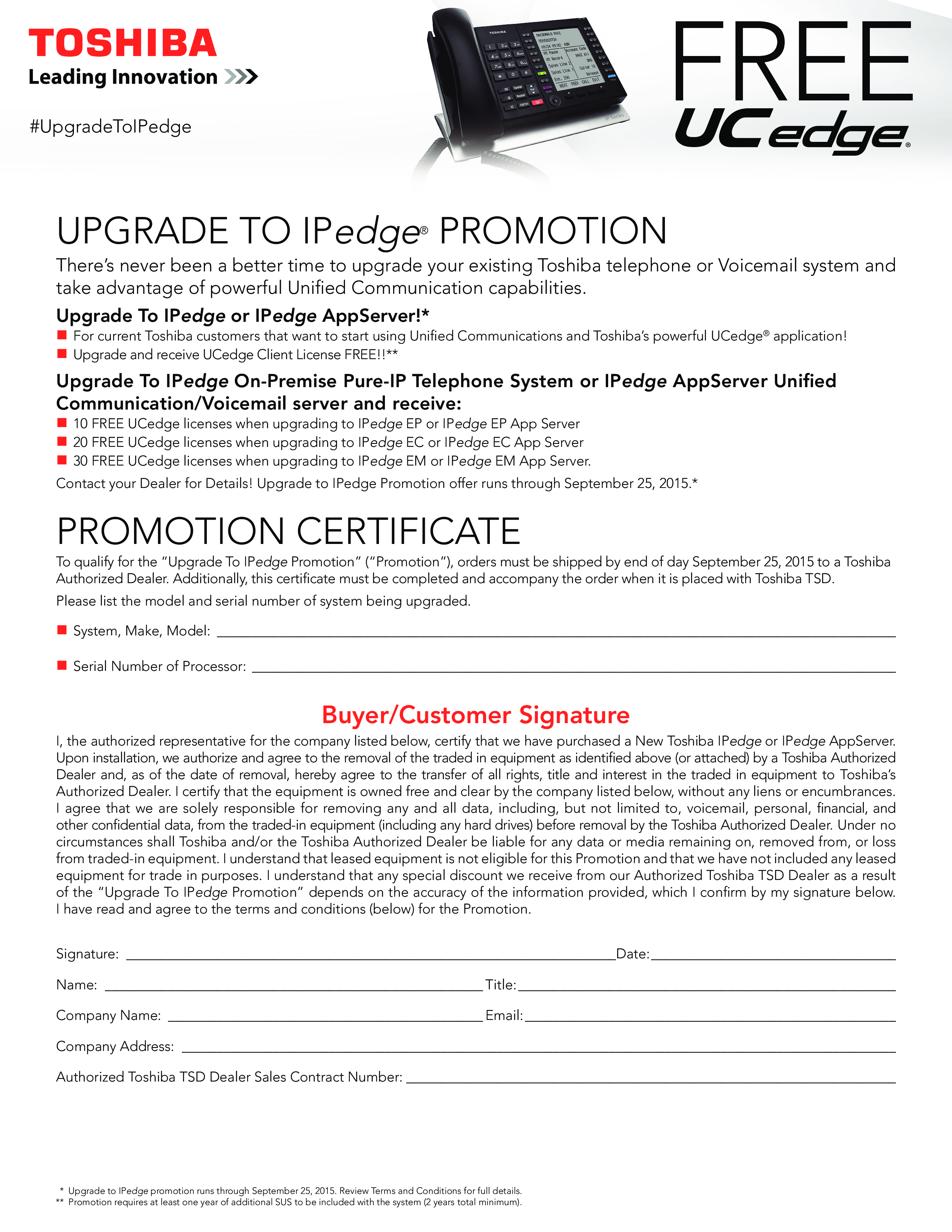 Upgrade To Ipedge Promotion Certificate main image