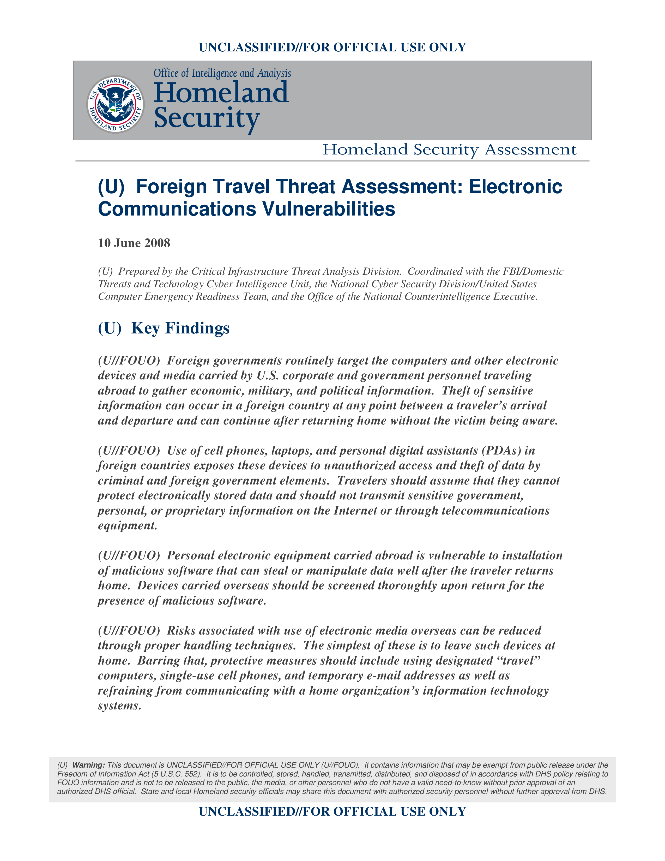 travel threat assessment Hauptschablonenbild