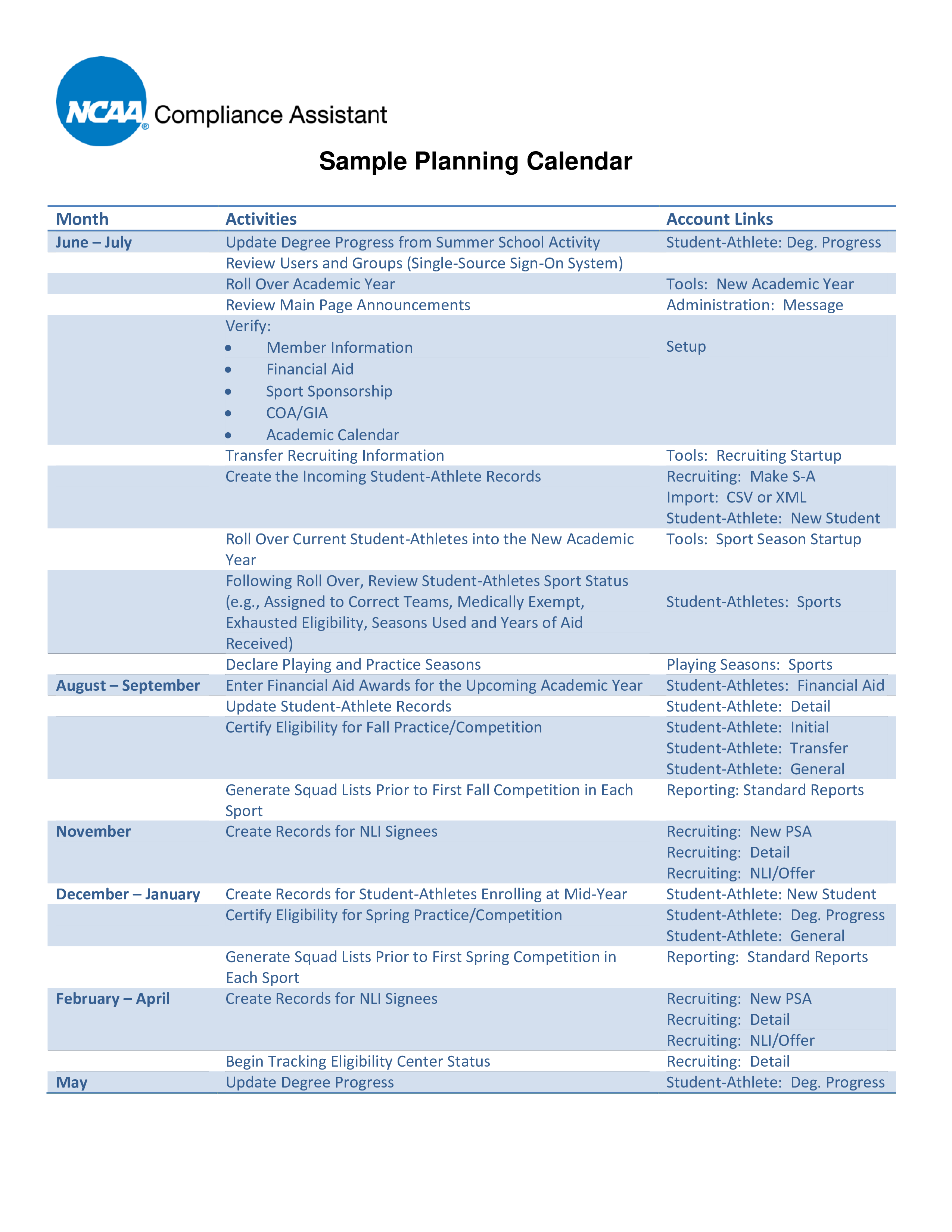 Planning Calendar main image