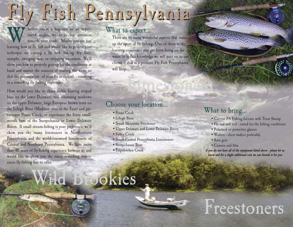 fly fishing brochure Hauptschablonenbild