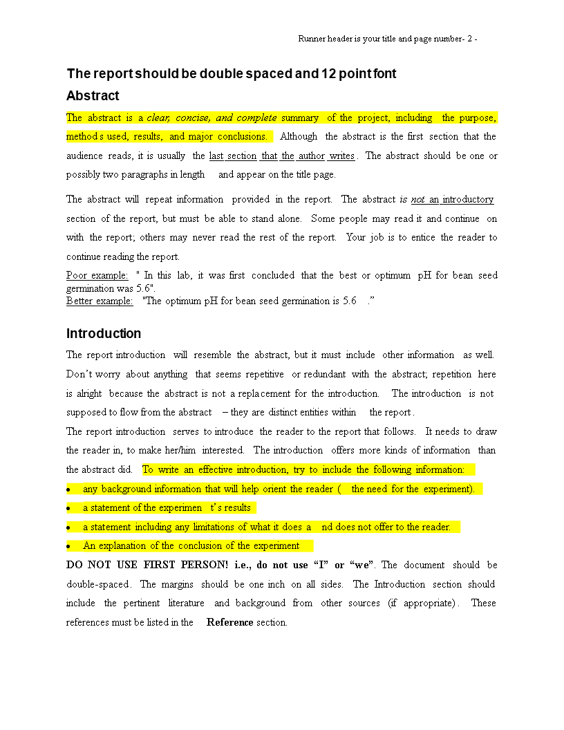 formal lab report template