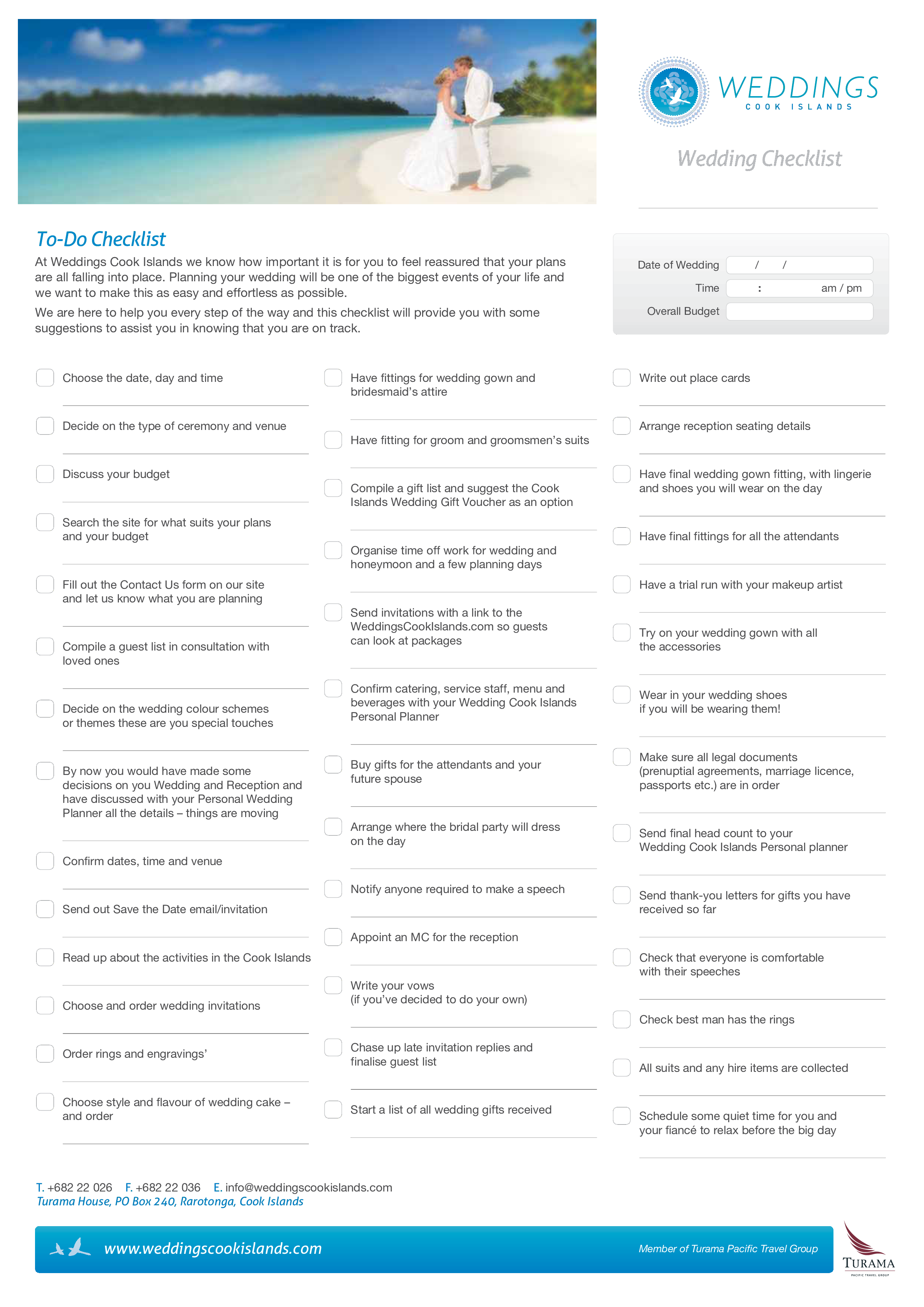 wedding event checklist modèles