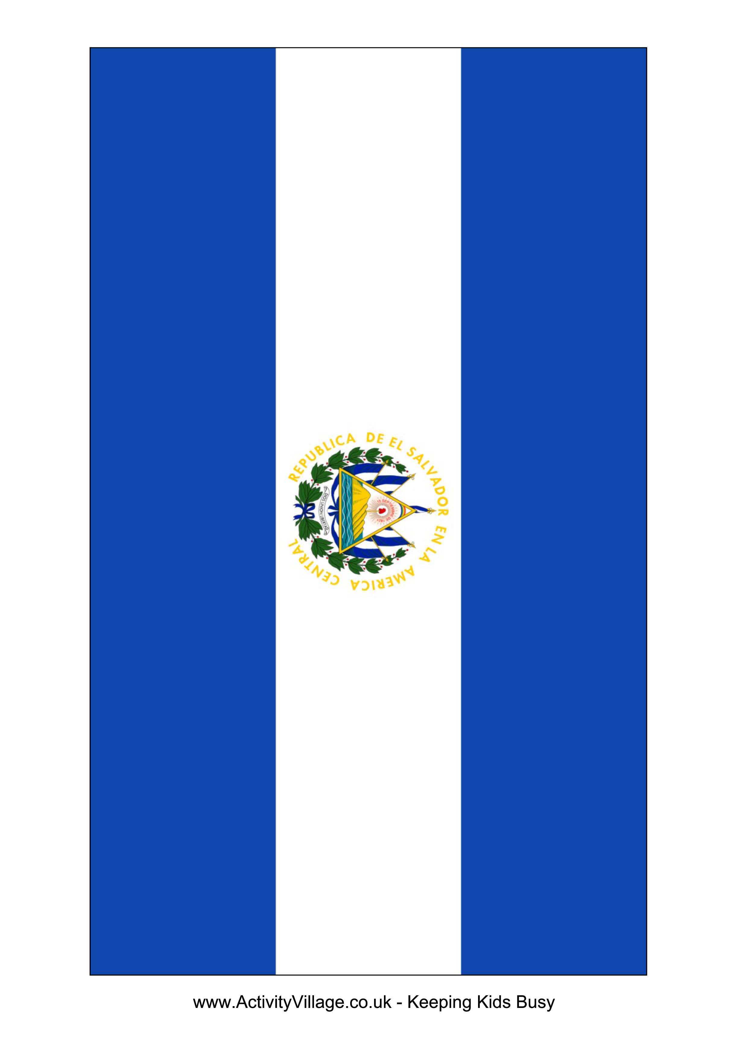 el salvador flag template