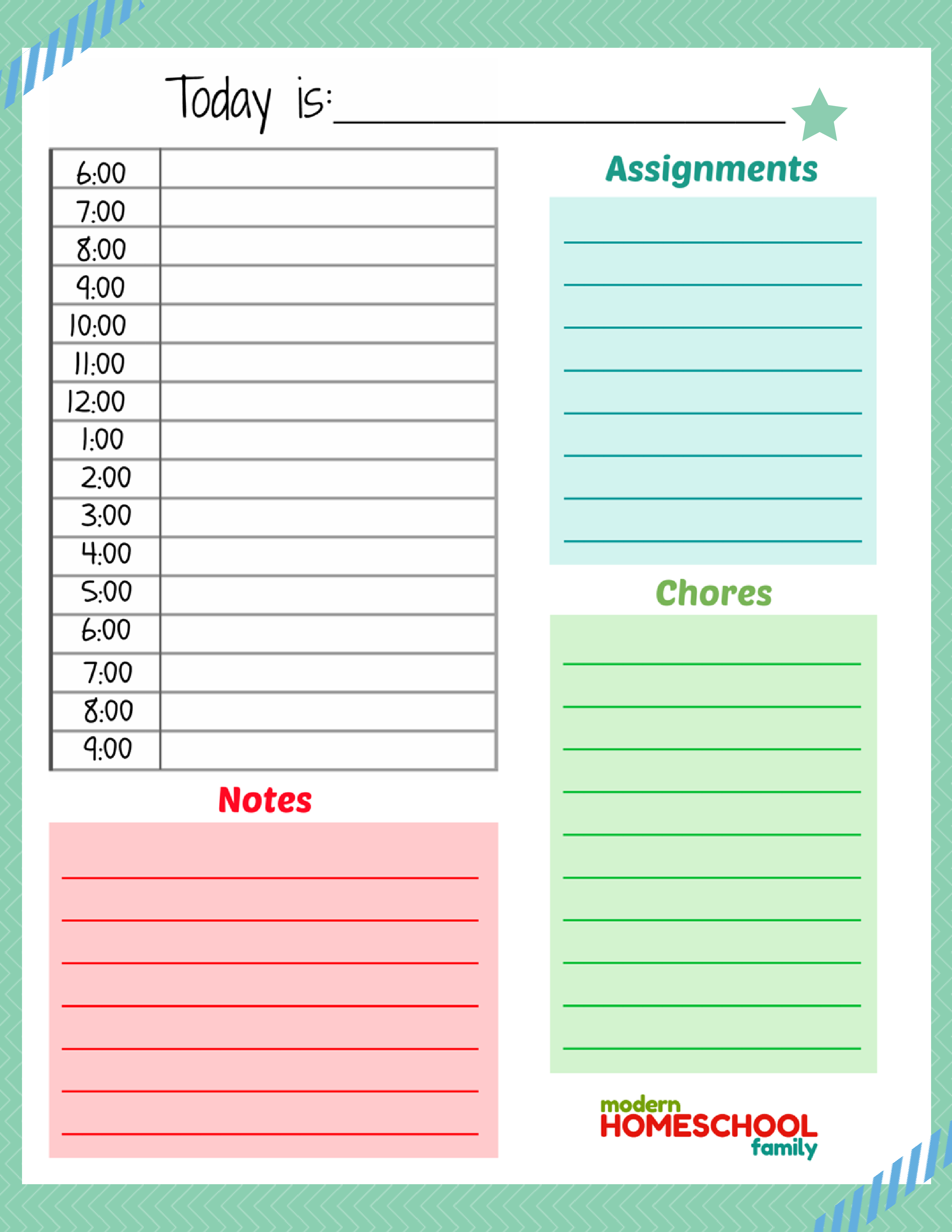 Home School Daily Planner main image