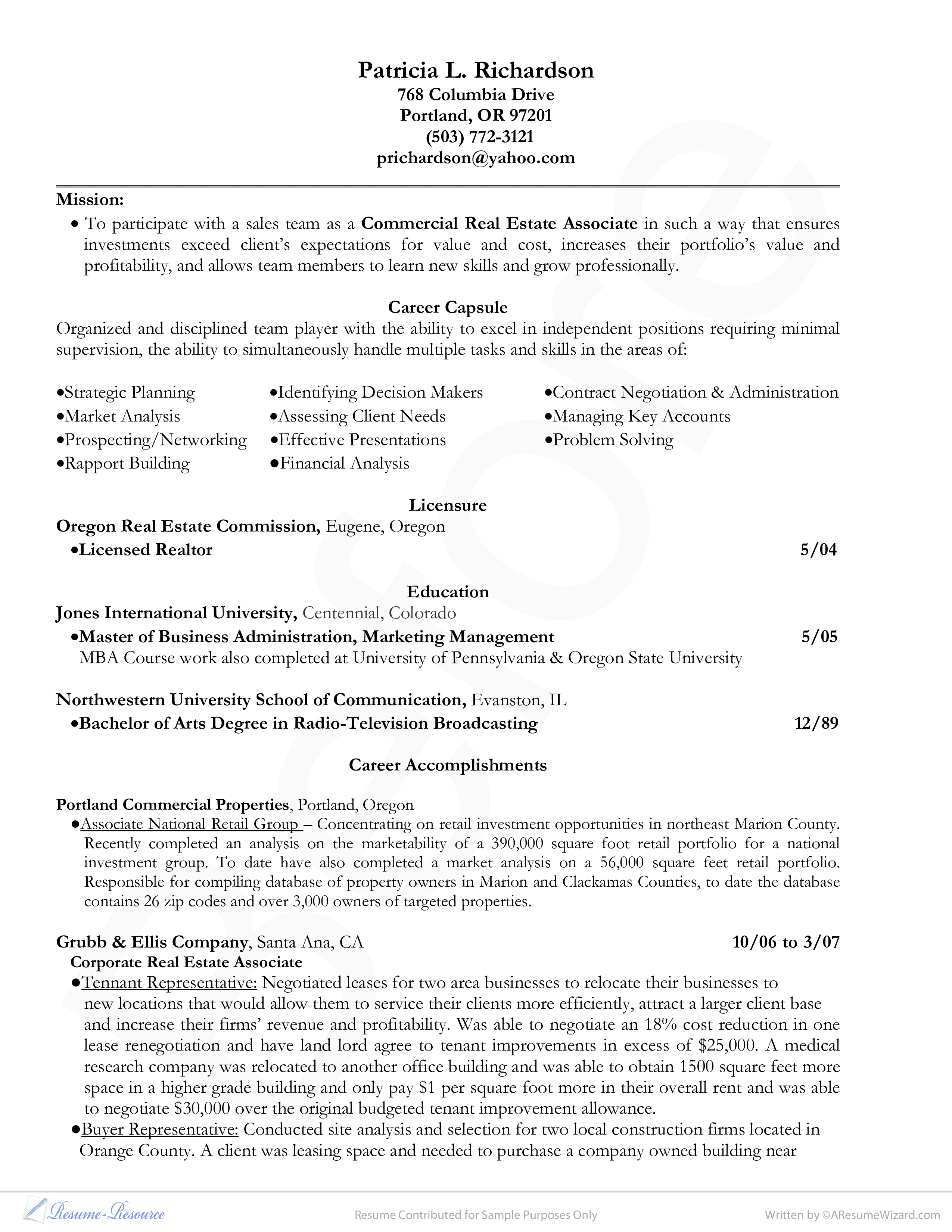 Business Analyst Resume Example 模板