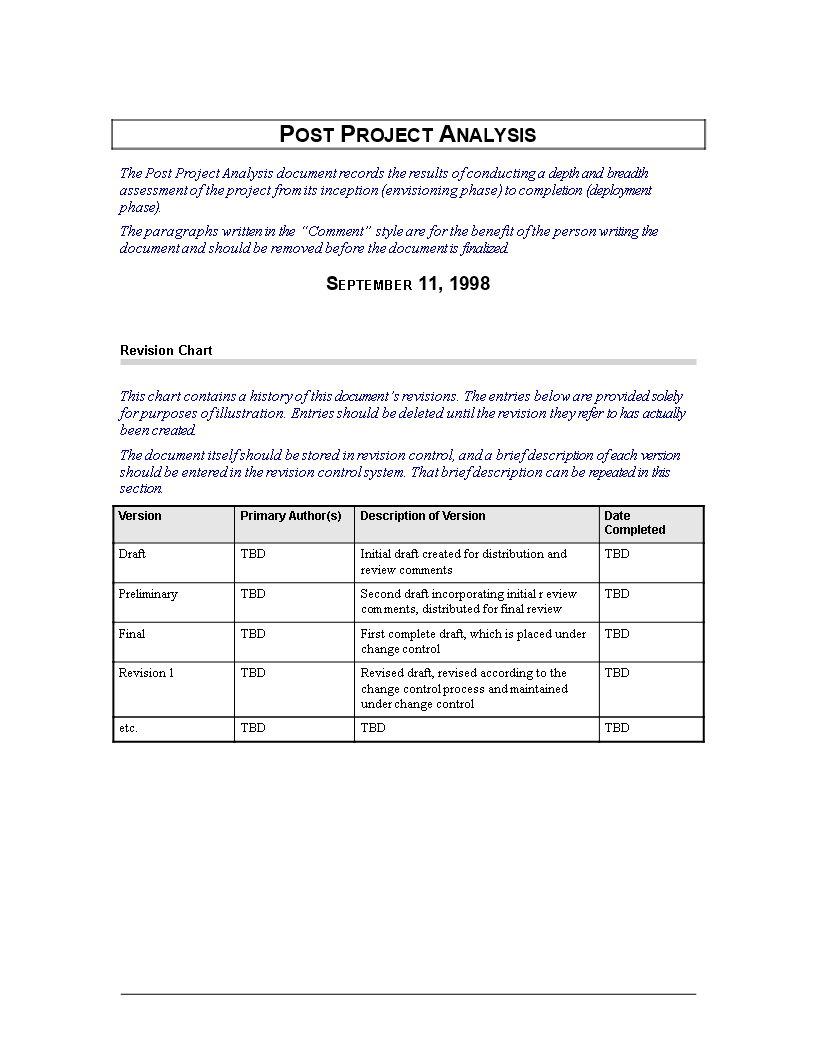 post project analysis Hauptschablonenbild