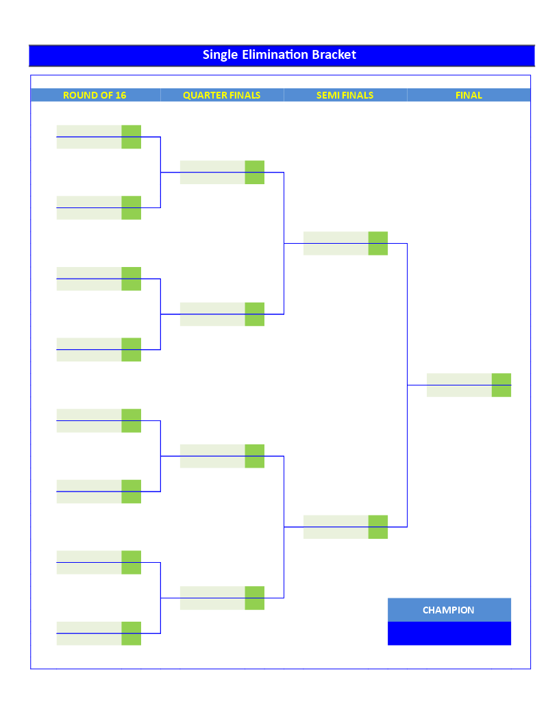 tournament bracket single elimination 4 rounds template