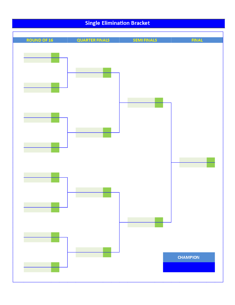 tournament bracket single elimination 4 rounds voorbeeld afbeelding 