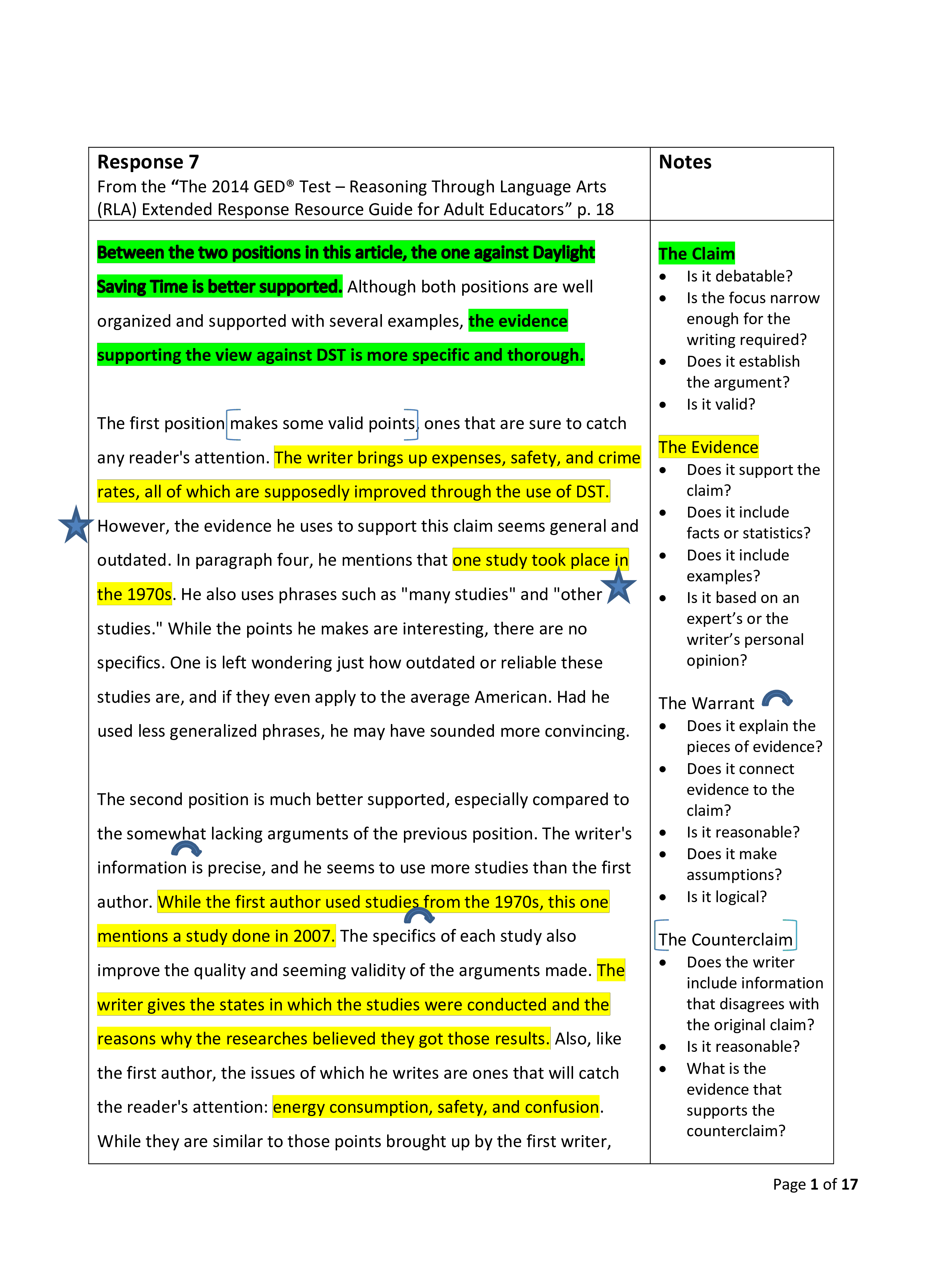 Argumentative paragraph example 模板