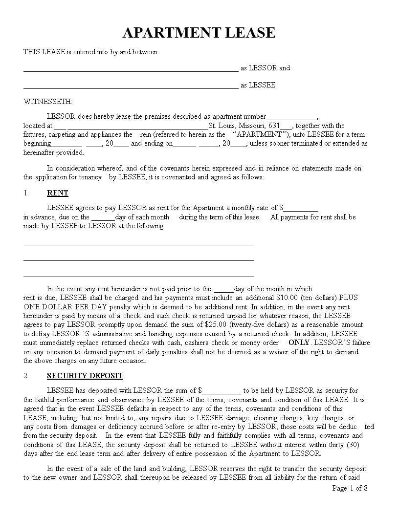 Apartment Lease Transfer Letter Templates at