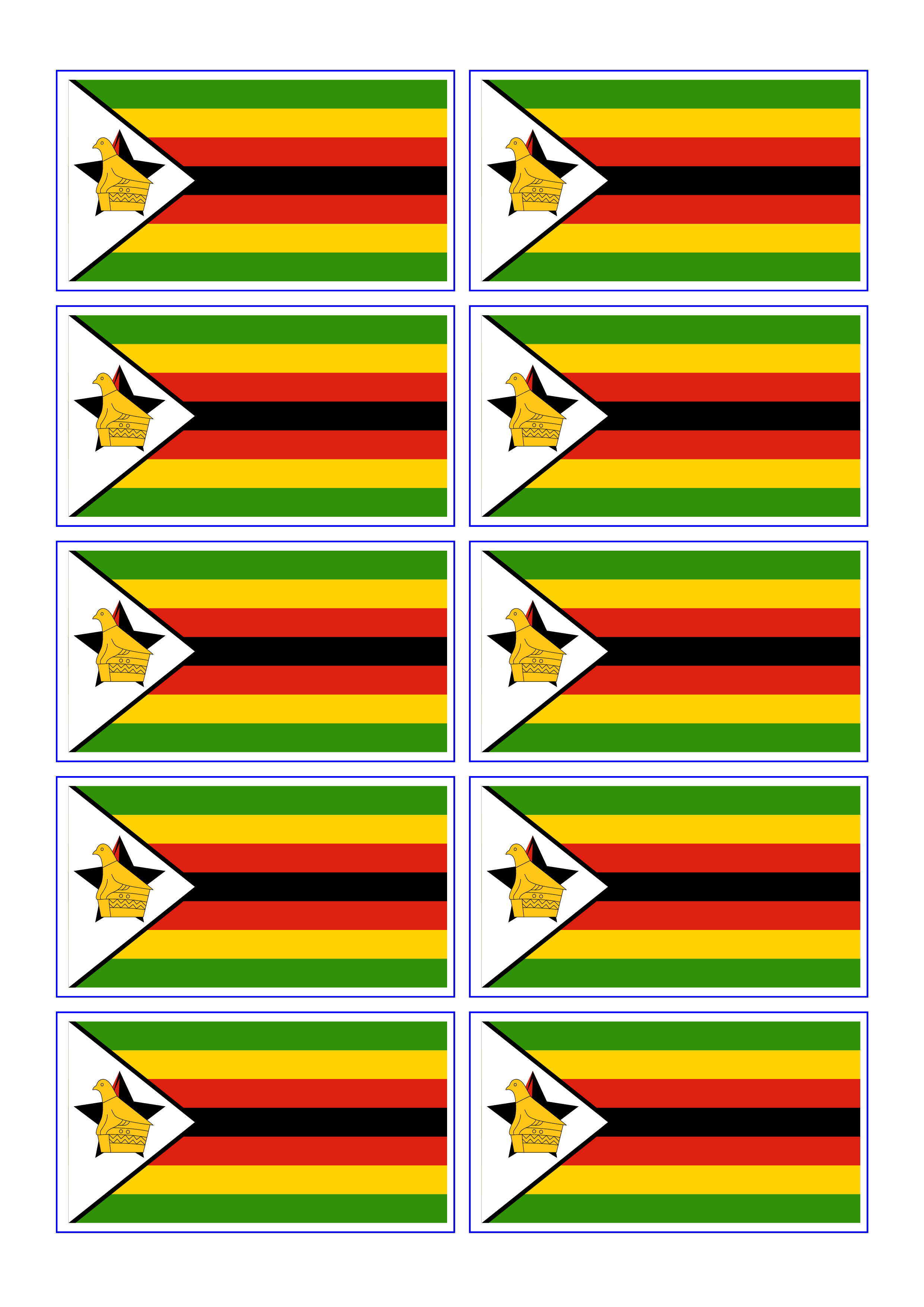 Zimbabwe printable flag template | Templates at allbusinesstemplates.com