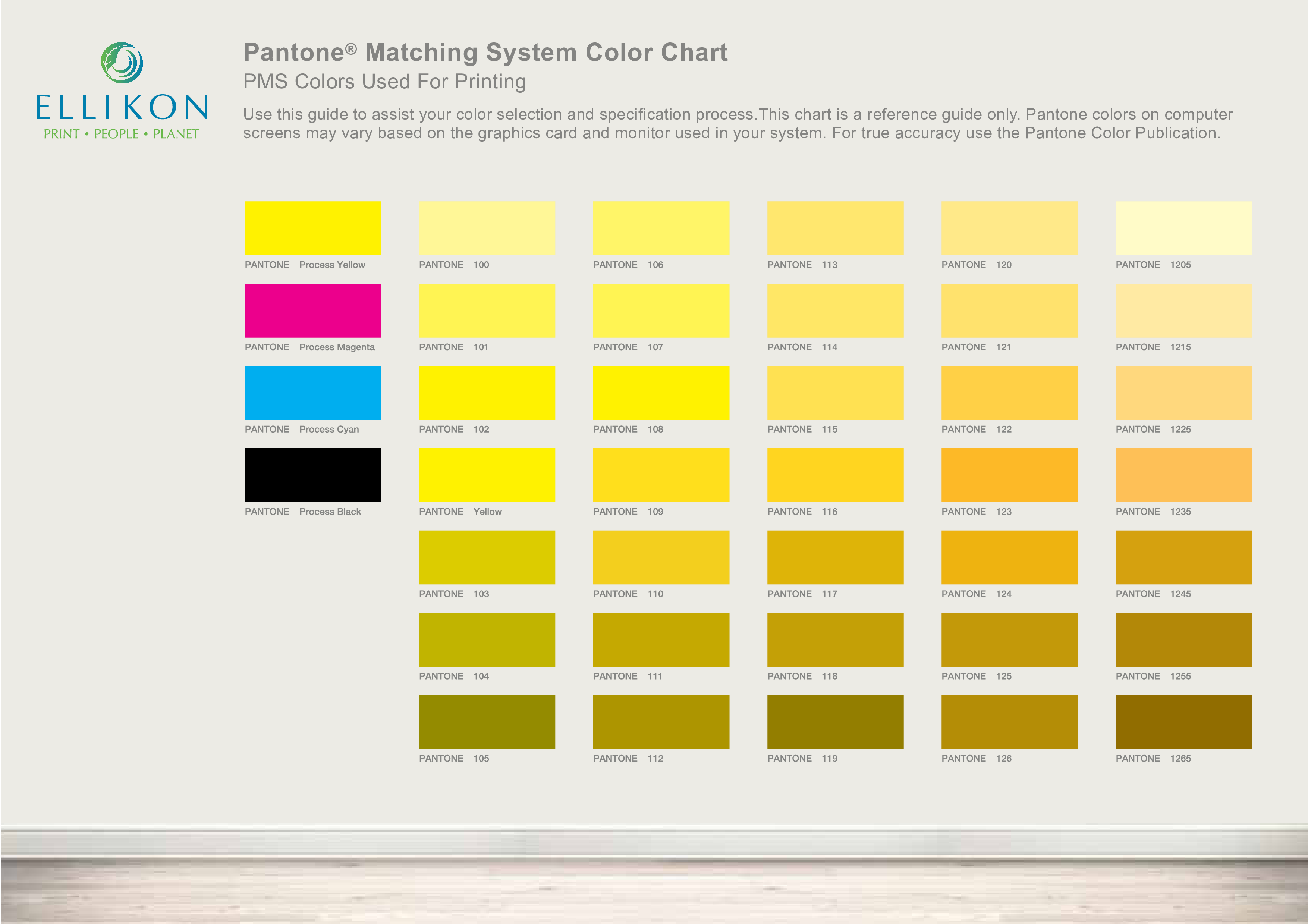 Pantone Matching System Color Chart 模板