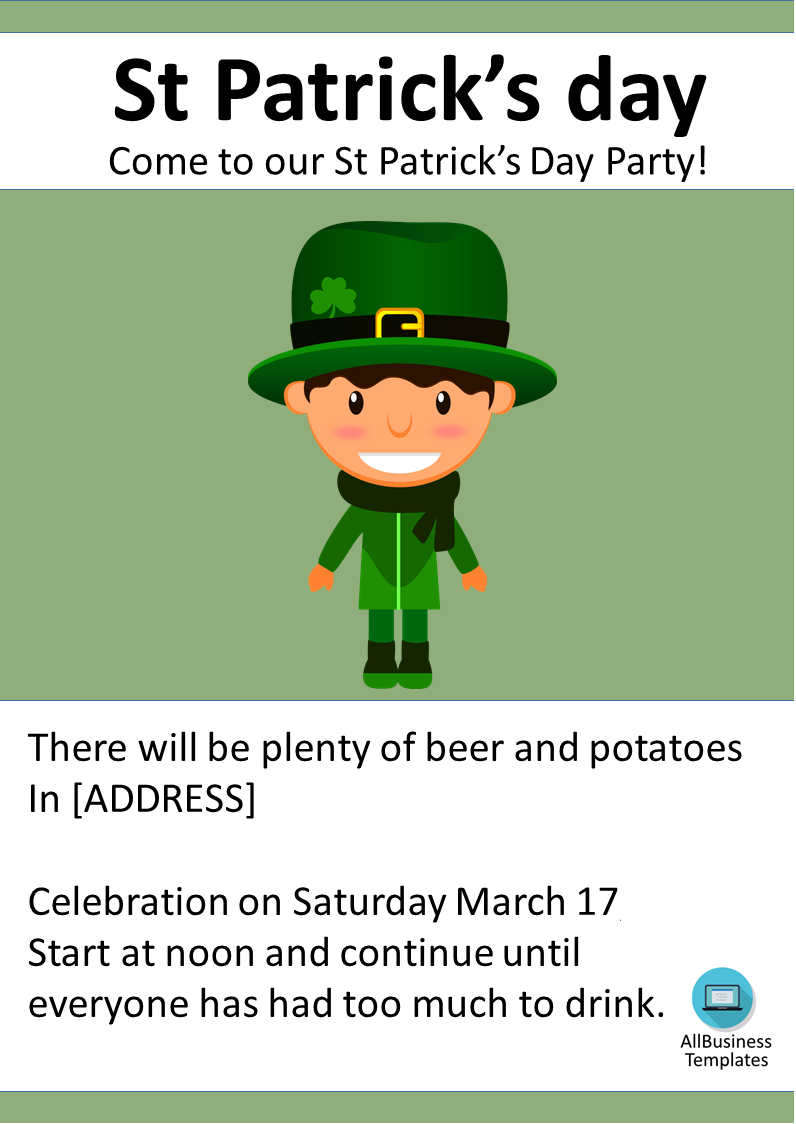 St Patricksday Event Invite 模板