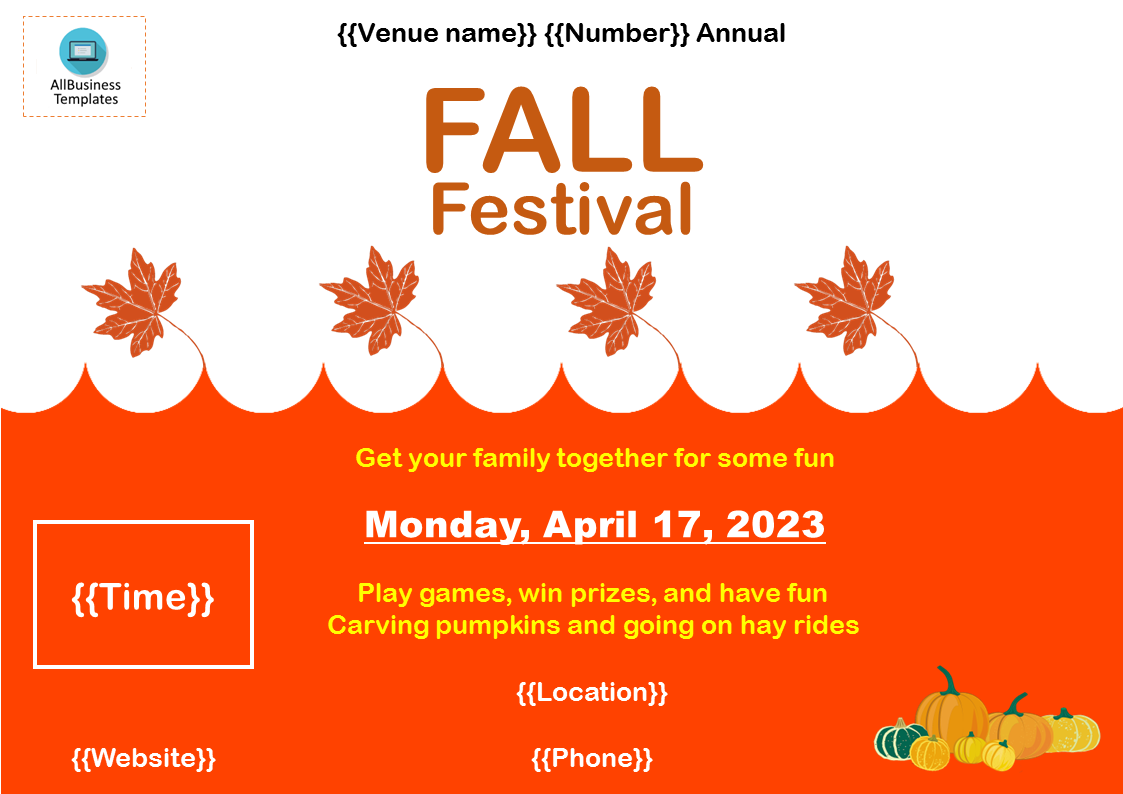 fall festival flyer plantilla imagen principal