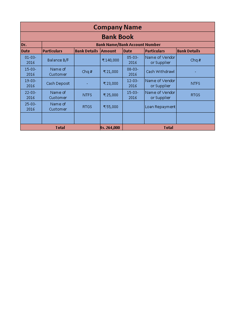 bank reconciliation template sample Hauptschablonenbild