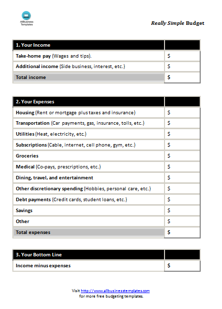 Home Budget Worksheet | Templates at allbusinesstemplates.com