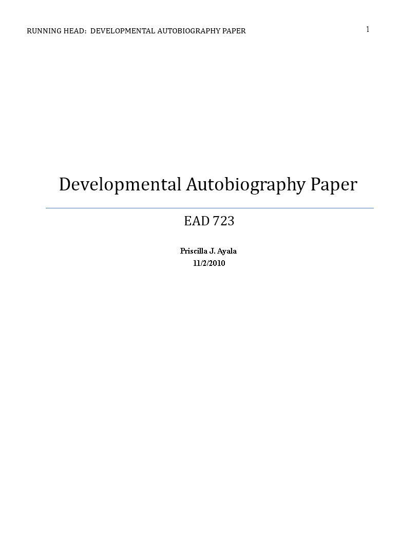 developmental autobiography template