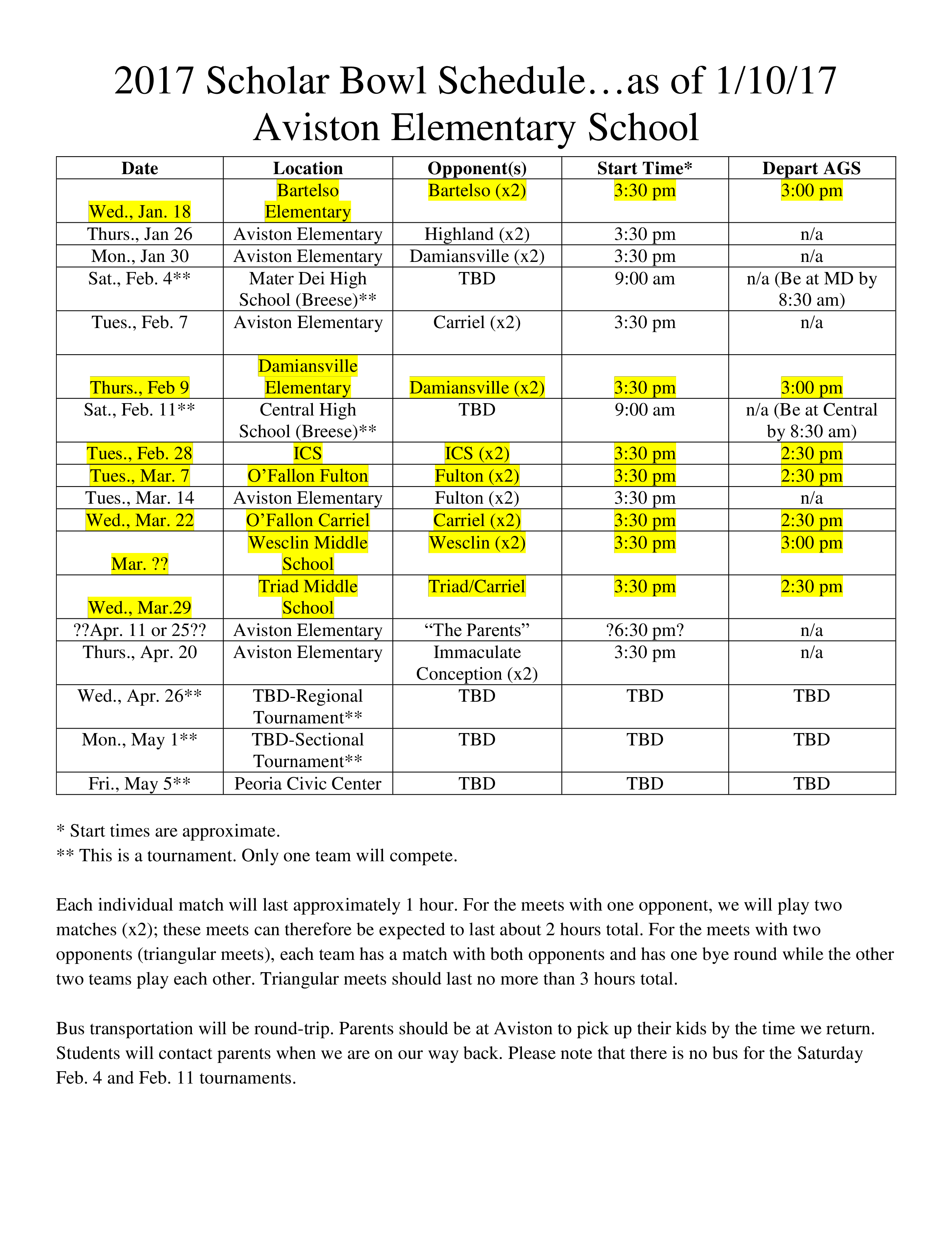 printable scholar bowl schedule template