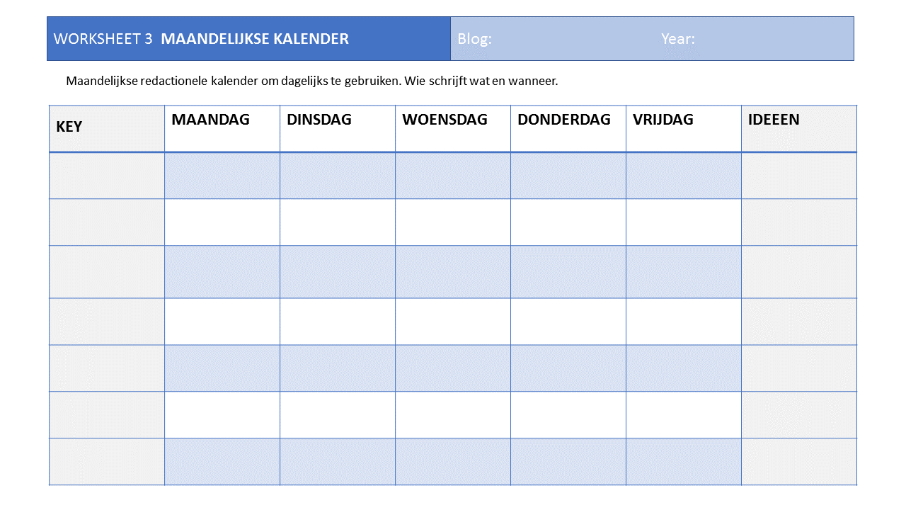 jaarkalender planner template