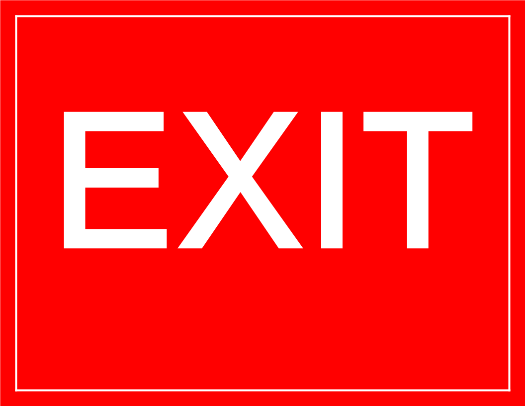 temporary exit sign model voorbeeld afbeelding 