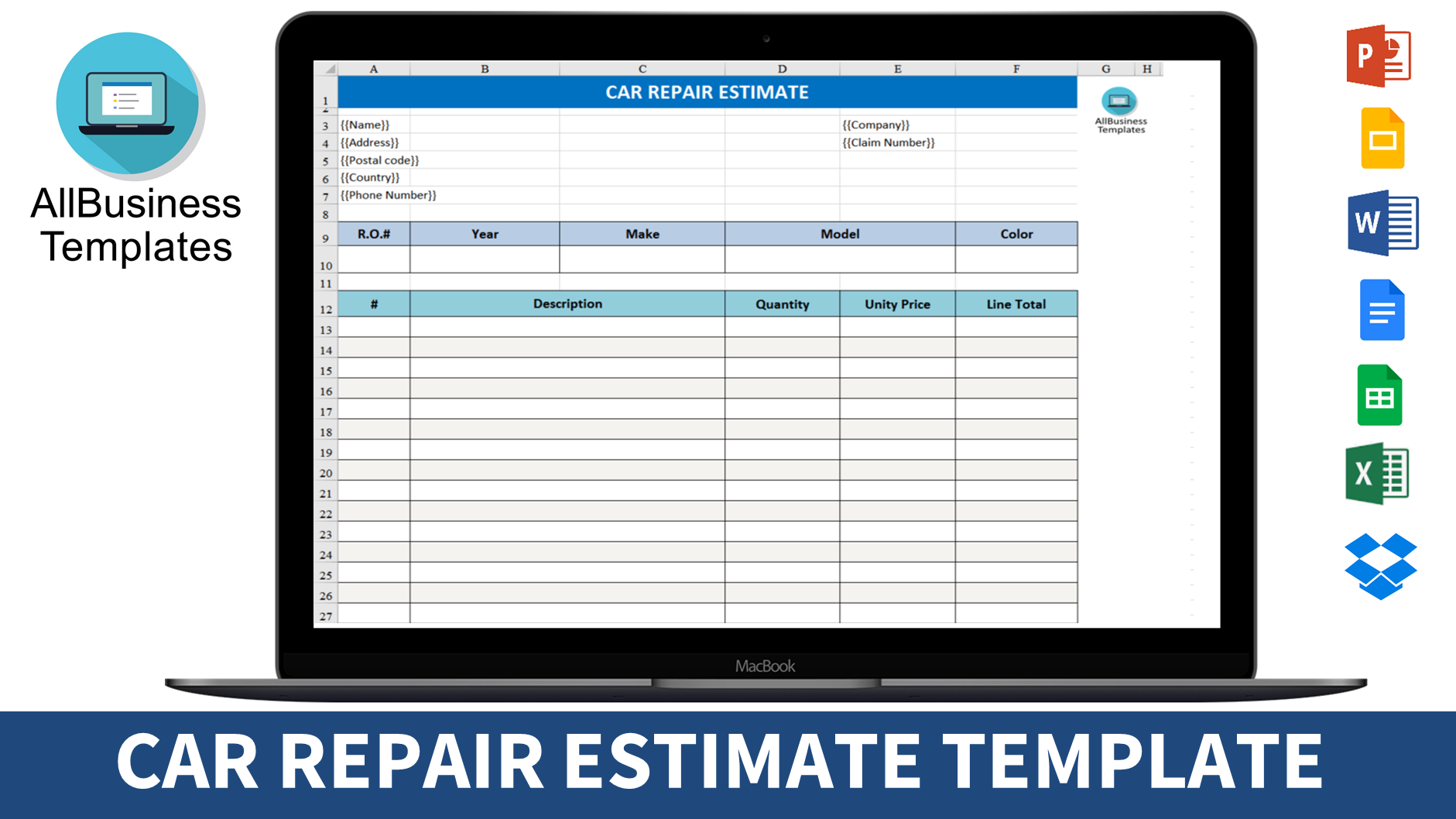 Dent Repair Cost Estimator 模板