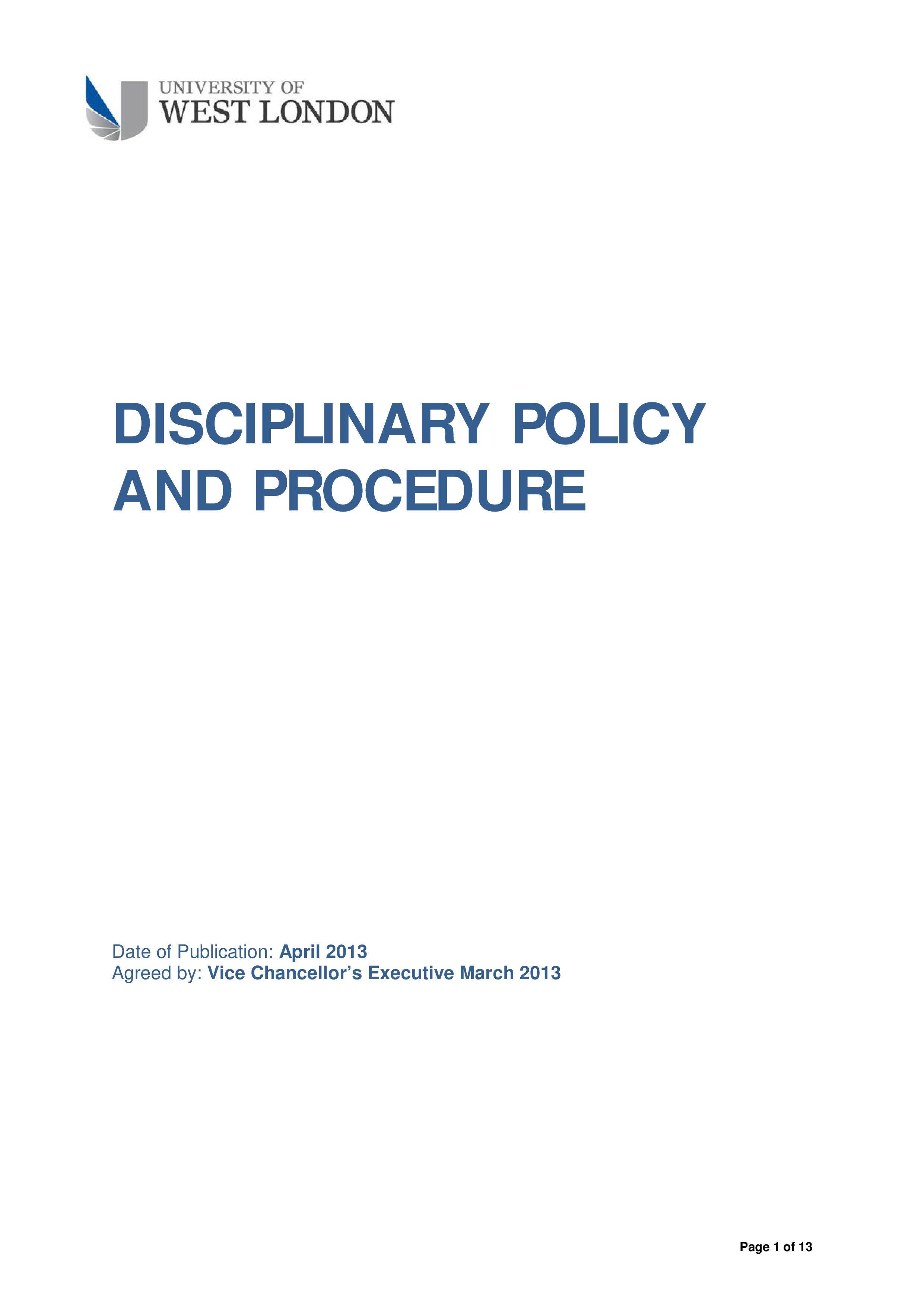 disciplinary procedure template