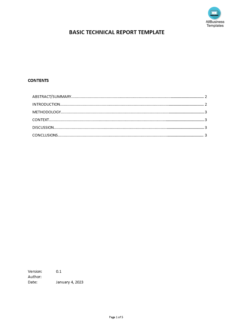 technical review report template