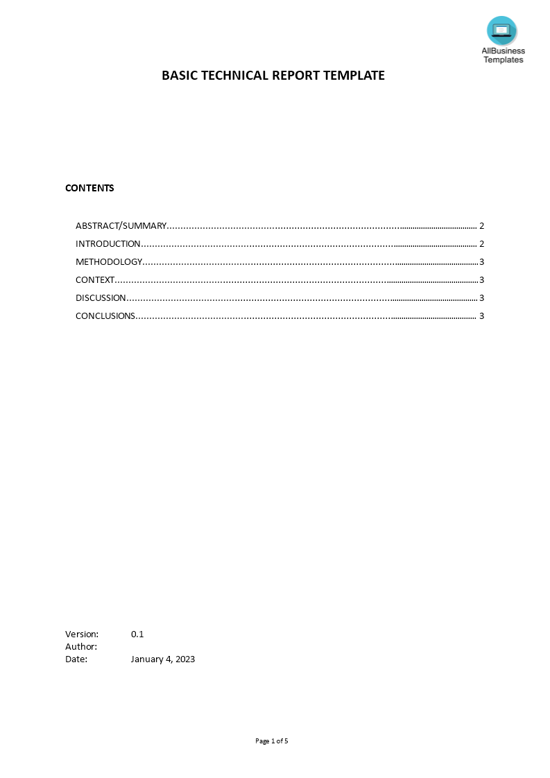 technical review report Hauptschablonenbild